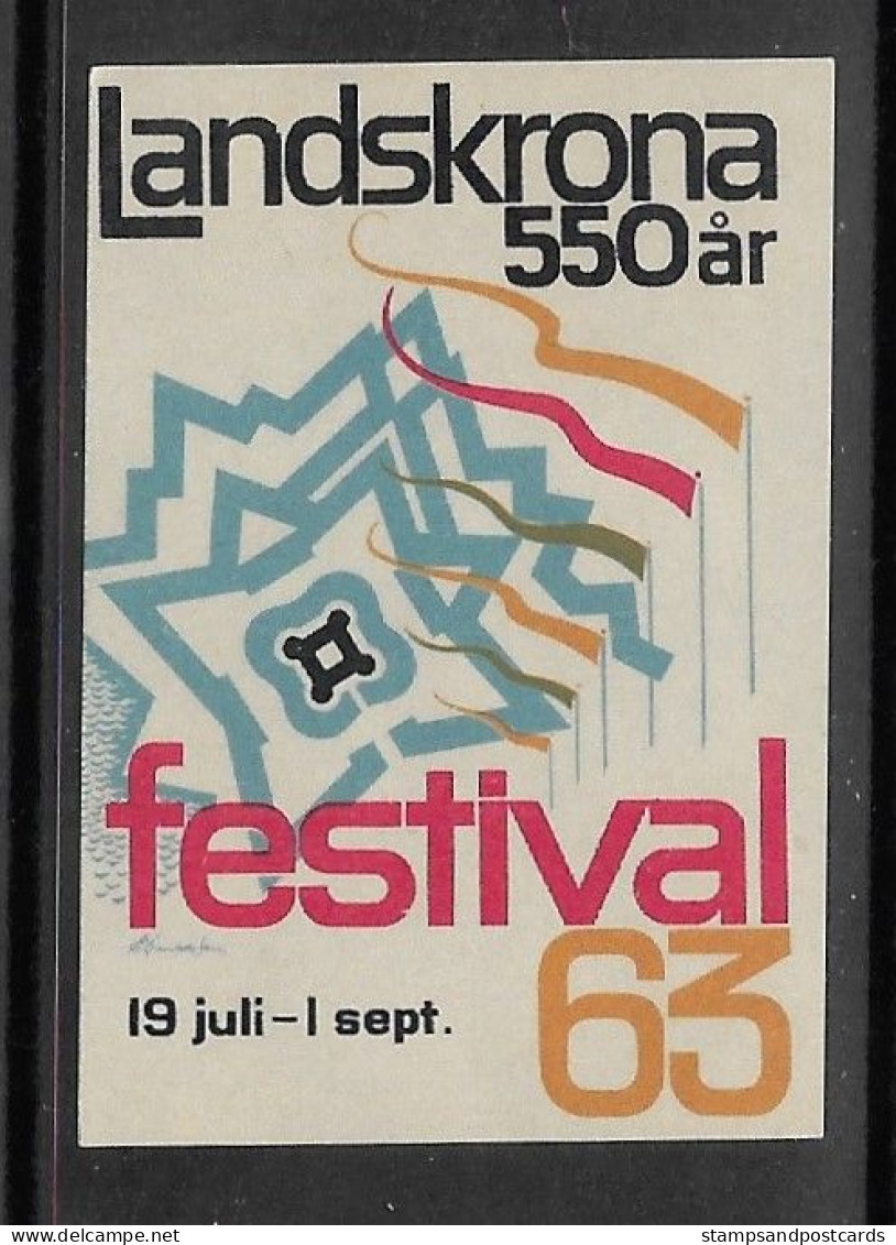 Suède Sverige Vignette Landskrona Festival 1963 Sweden Cinderella - Plaatfouten En Curiosa