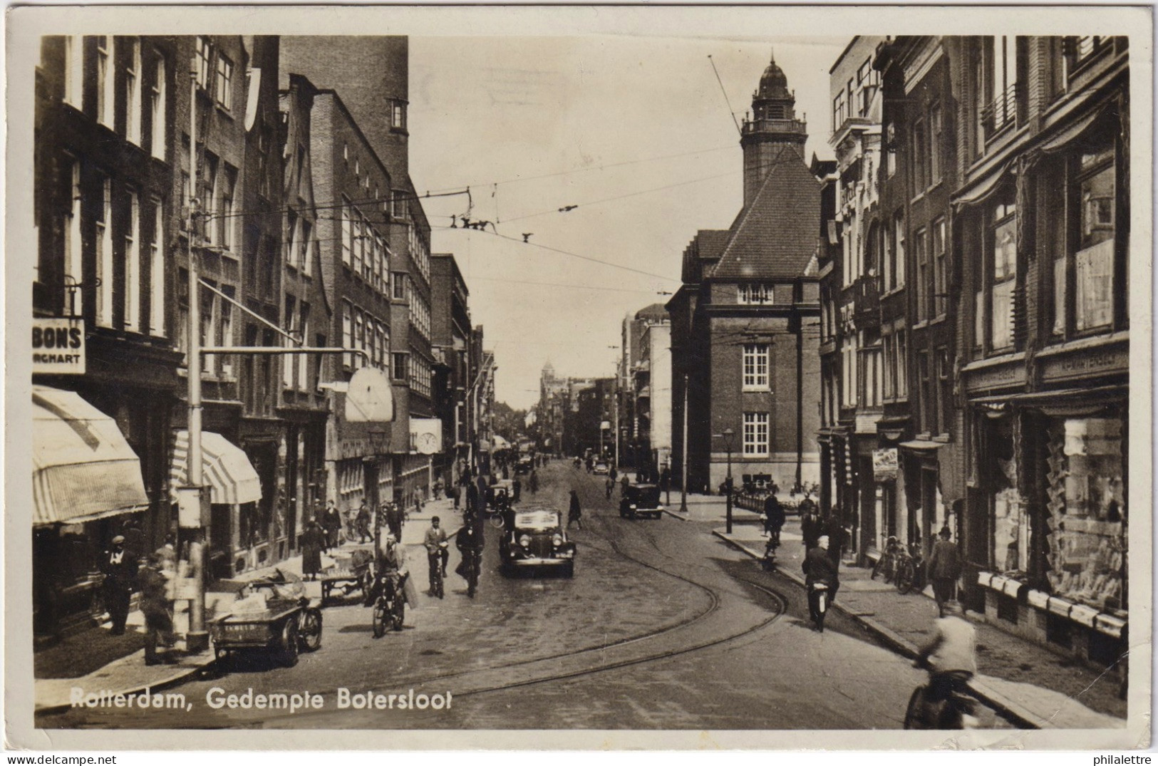 PAYS-BAS / THE NETHERLANDS - 1940 - Mi.359 7-1/2c/3c Red On PPC Of ROTTERDAM TO BERLIN - German Censor Marks - Very Fine - Storia Postale