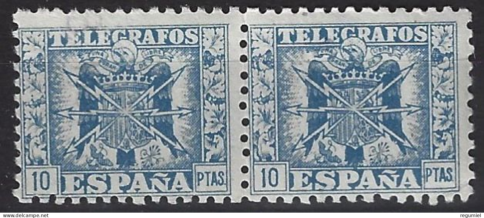 España Telégrafos 084 ** MNH.  1940 Pareja - Télégraphe