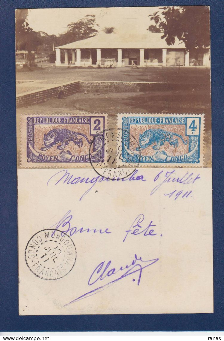 CPA Congo Français Mongoumba Carte Photo Ethnic Voir Dos - Congo Francés