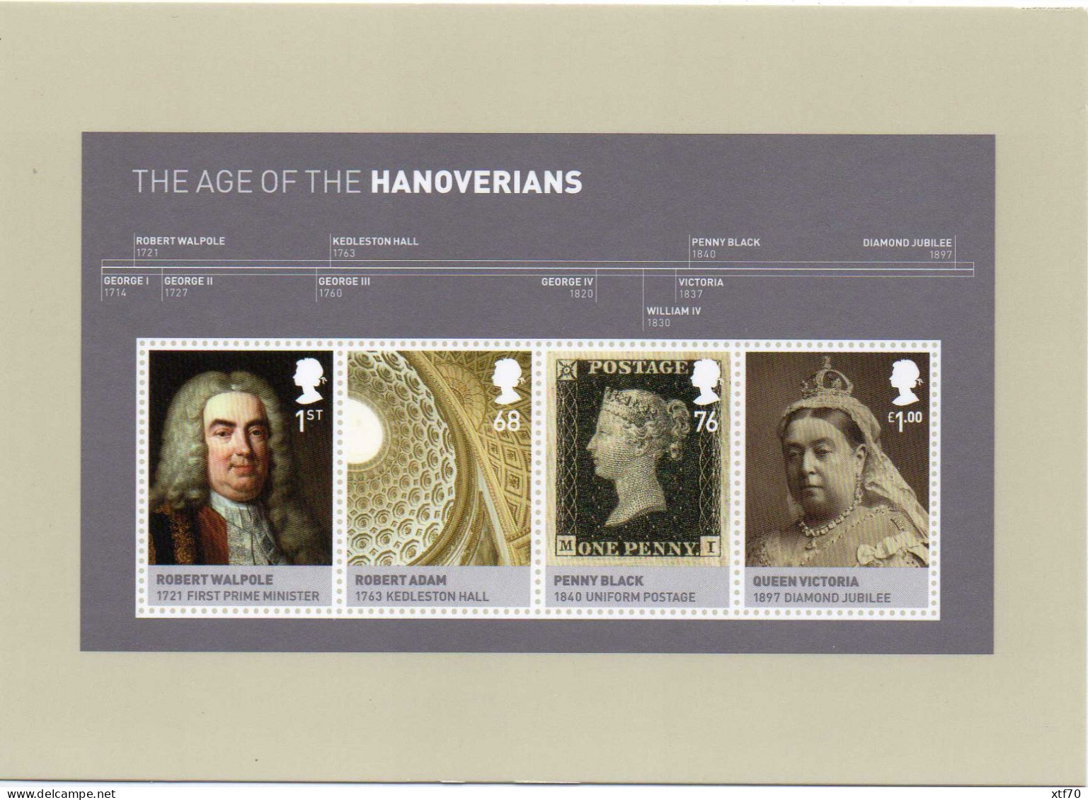 GREAT BRITAIN 2011 Kings and Queens: House of Hanover mint PHQ cards