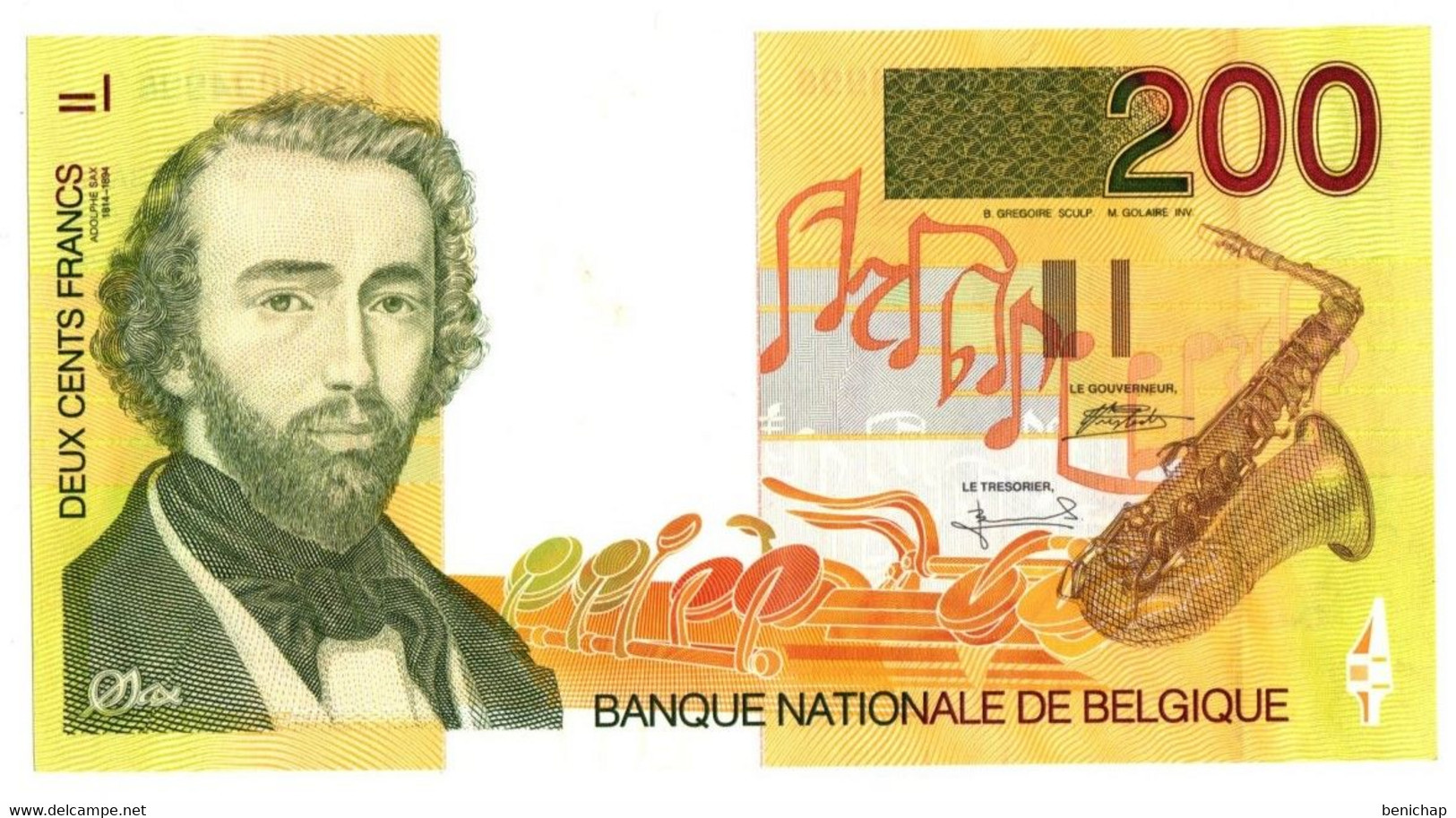 UNC P.148 - 200 Francs Frank Adophe Sax-Saxophone - Belgique Belgïe - 1995 - Ce Billet Est Neuf ! - Colecciones