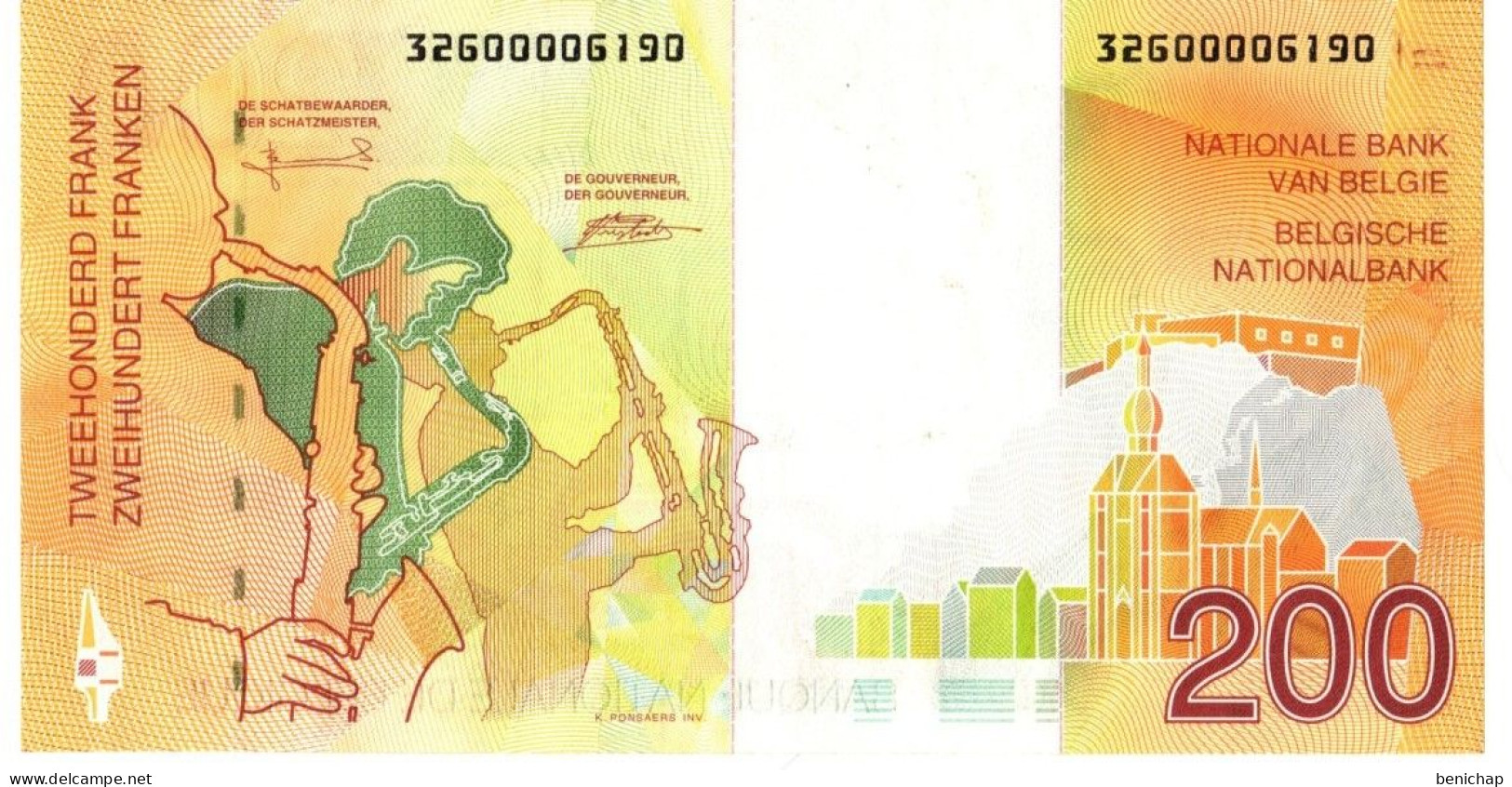 UNC P.148 - 200 Francs Frank Adophe Sax-Saxophone - Belgique Belgïe - 1995 - Ce Billet Est Neuf ! - Colecciones