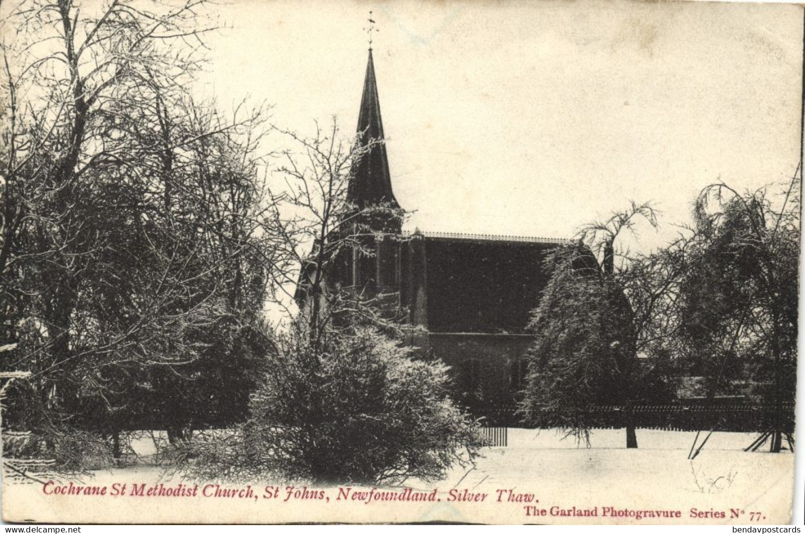 Canada, St. JOHN'S, Cochrane St. Methodist Church, Silver Thaw (1910s) Postcard - St. John's