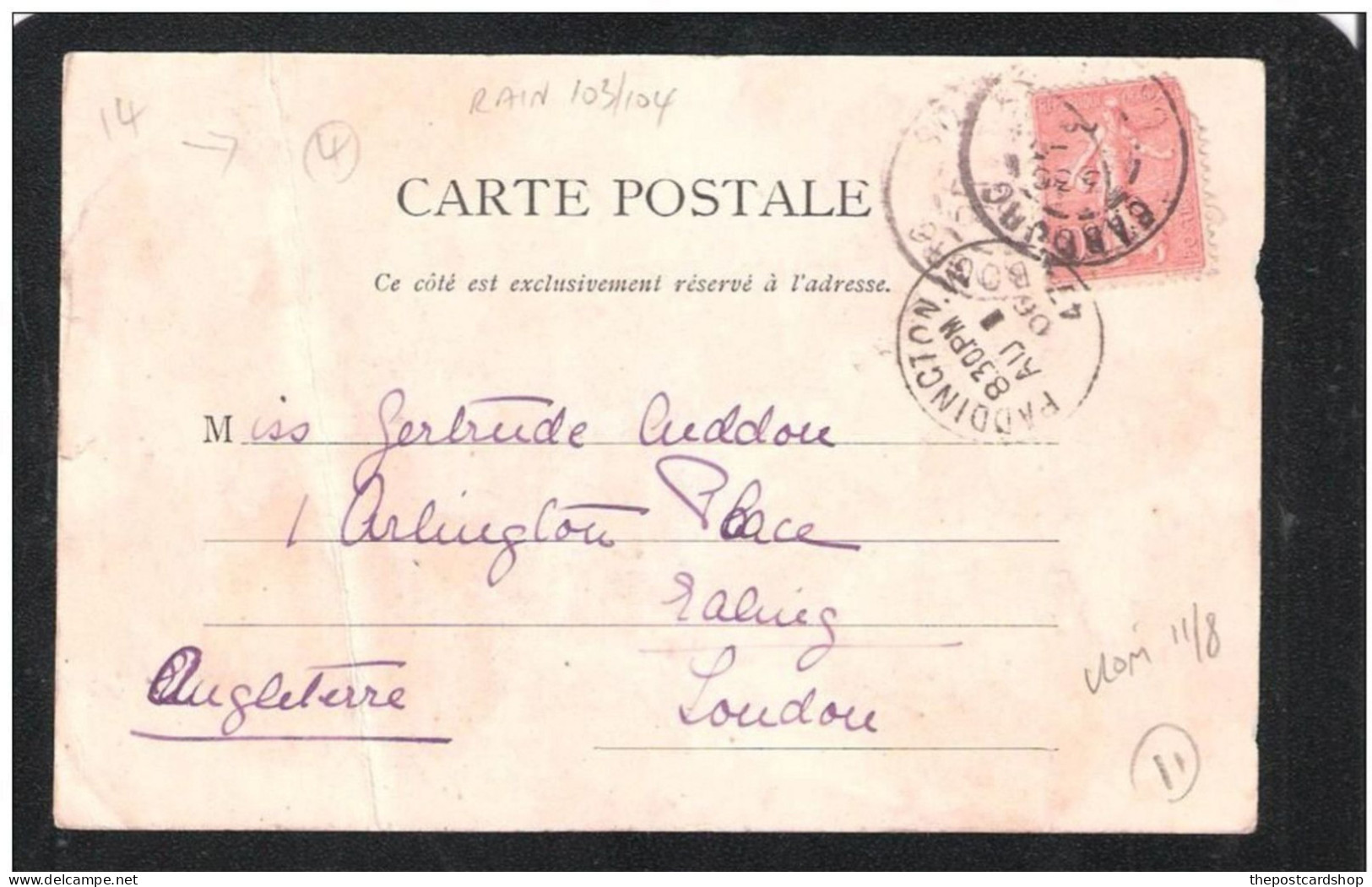 CPA 14 CABOURG BELLE CPA HOTEL DU CASINO PRECURSEUR USED 1906 - Cabourg