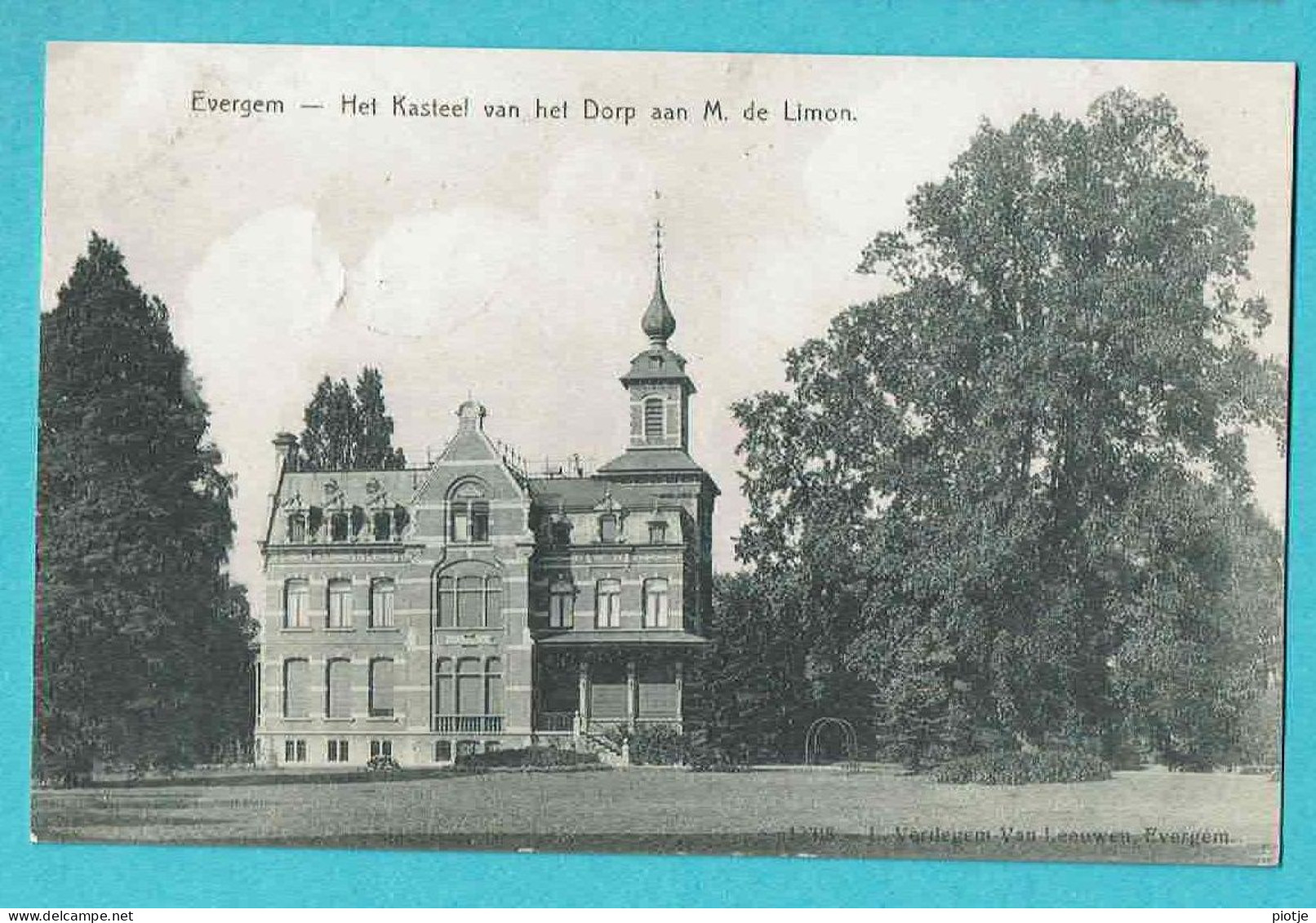 * Evergem (Oost Vlaanderen) * (L. Verdegem - Van Leeuwen) Kasteel Van Het Dorp Van M. De Limon, Chateau, Castle - Evergem