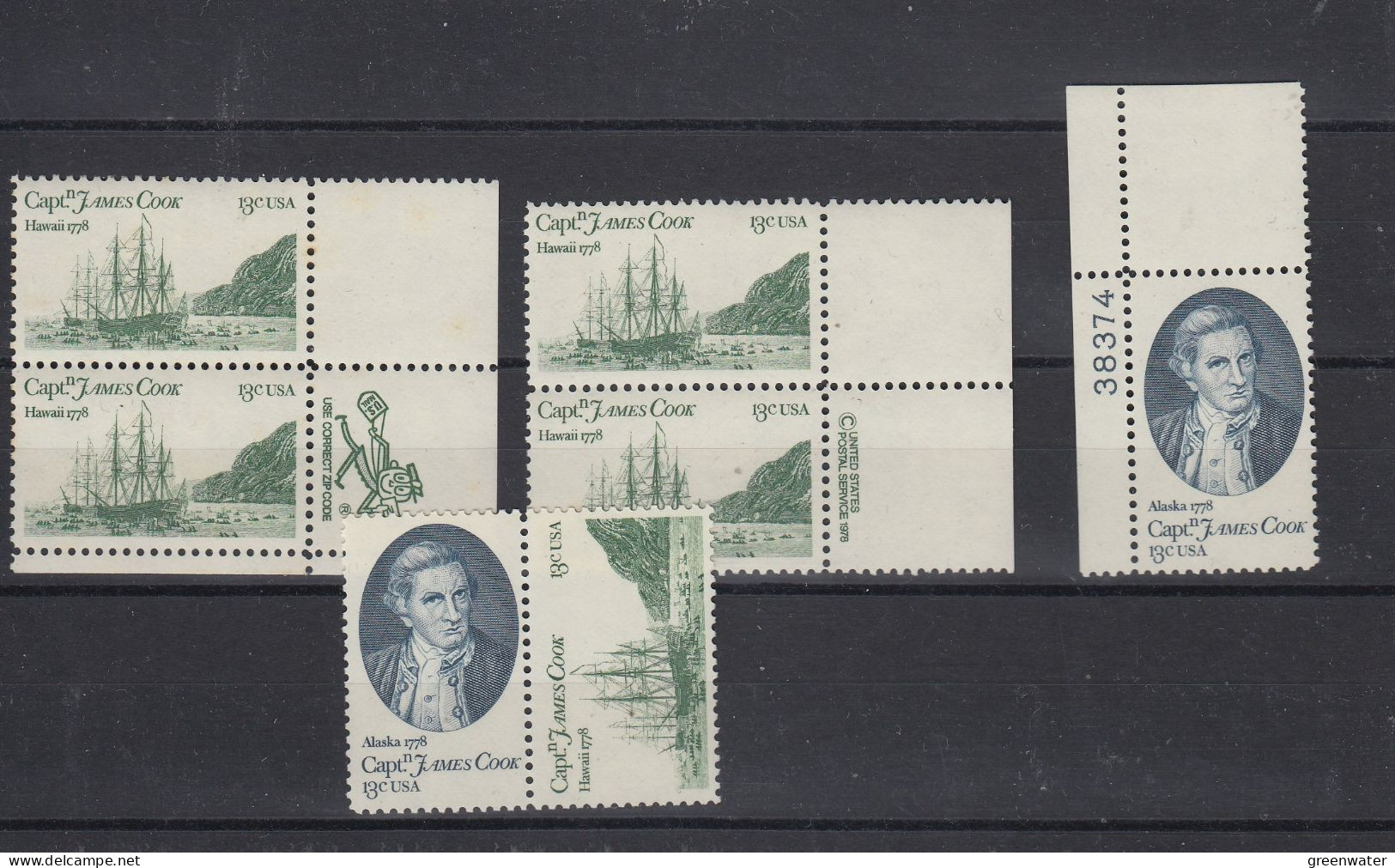 USA 1976 Capt. James Cook  7v (see Scan) ** Mnh (58543) - Explorateurs & Célébrités Polaires