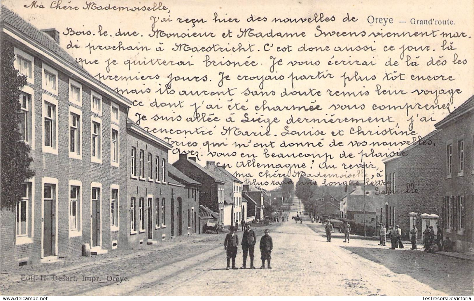 Belgique - Oreye - Grand'route - Edit. H. Desart - Animé - Carte Postale Ancienne - Borgworm