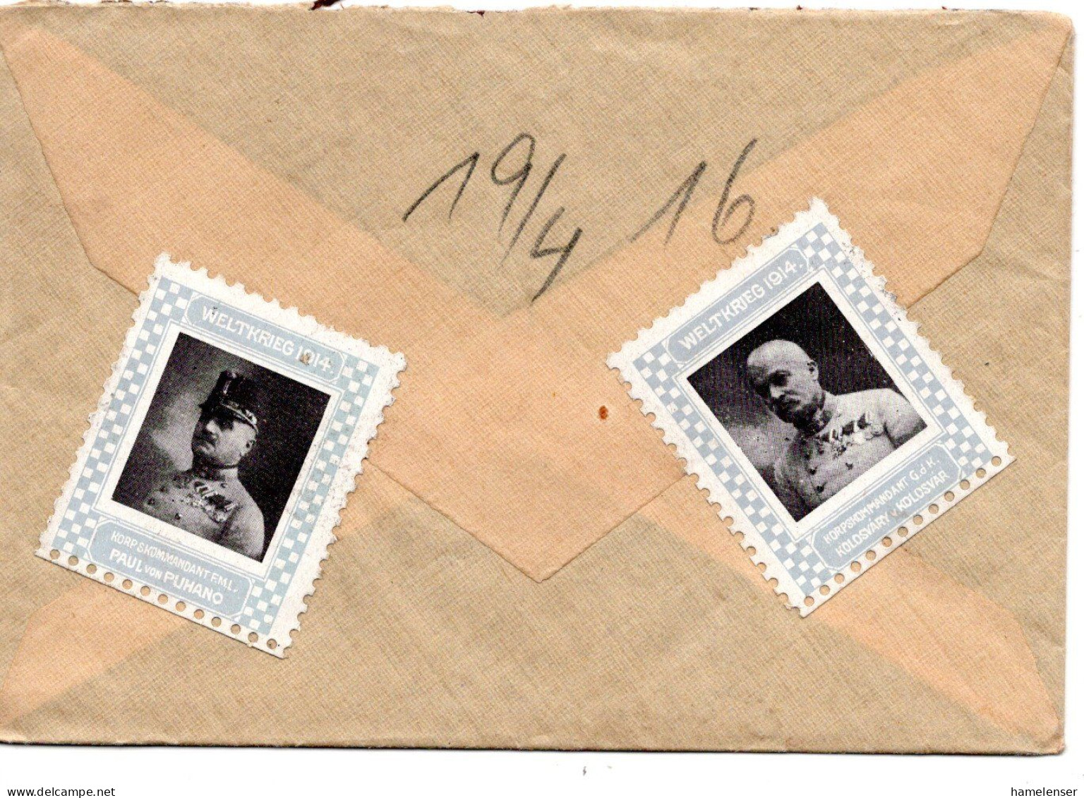 64636 - Oesterreich - 1916 - Privat Ueberbrachter Brief, Rs. Siegelmarken - Storia Postale