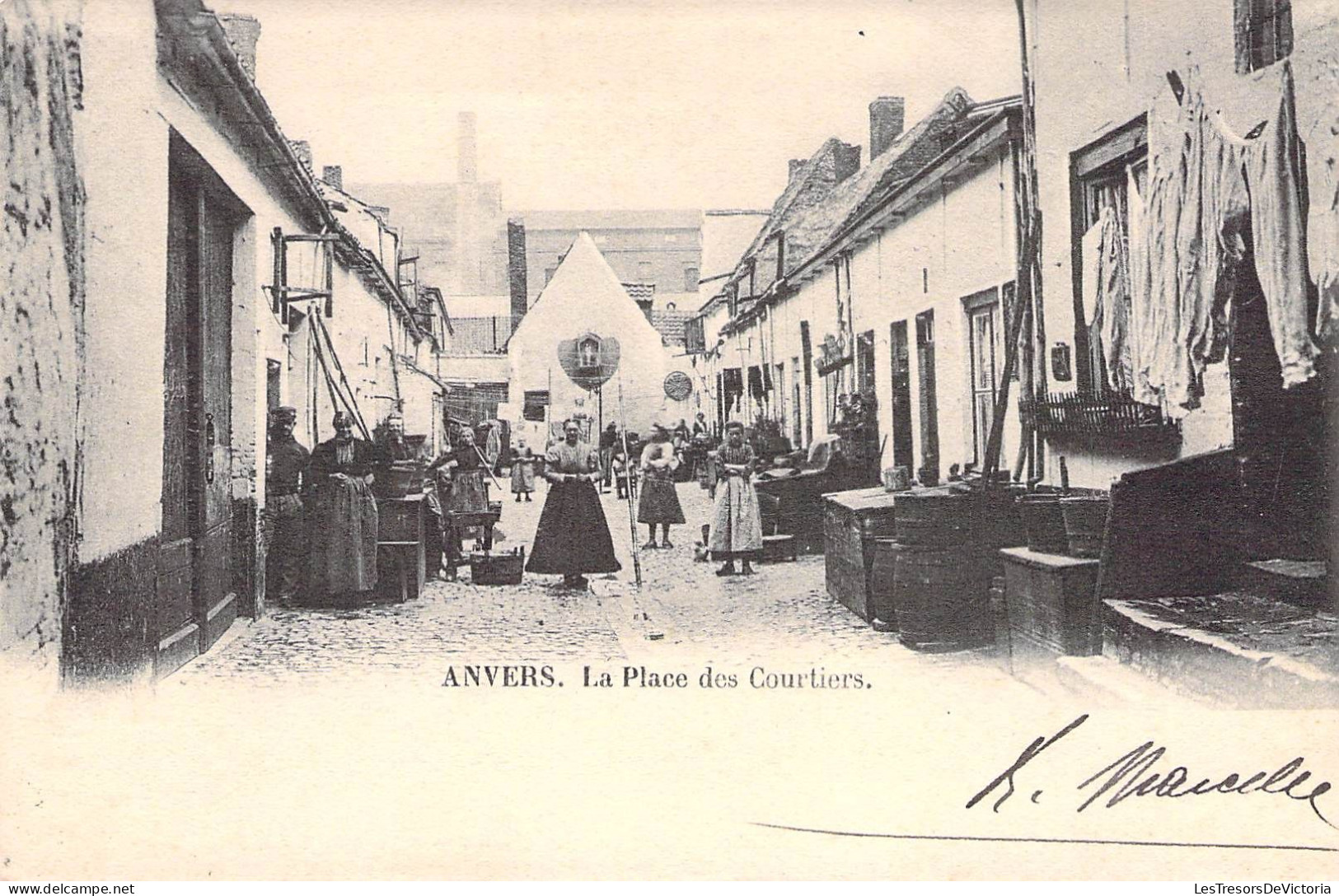 Belgique - Anvers - La Place Des Courtiers - Animé - Carte Postale Ancienne - Verviers
