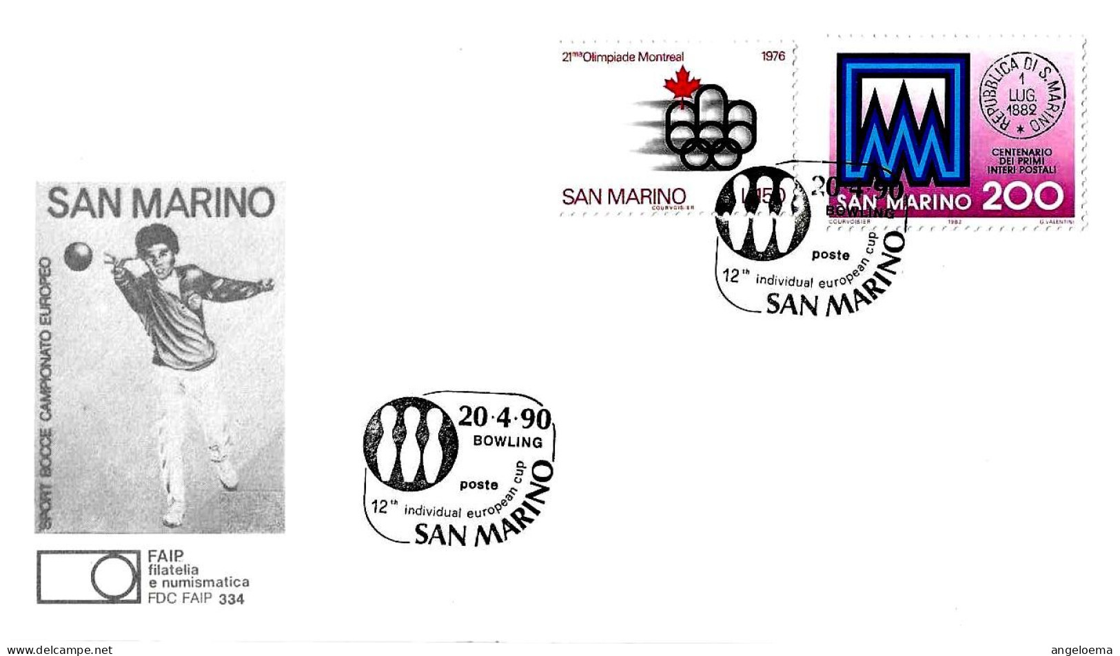 SAN MARINO - 1990 12^ Coppa Europea Individuale Bocce Bowling (birilli) Su Busta Faip - 10489 - Boule/Pétanque