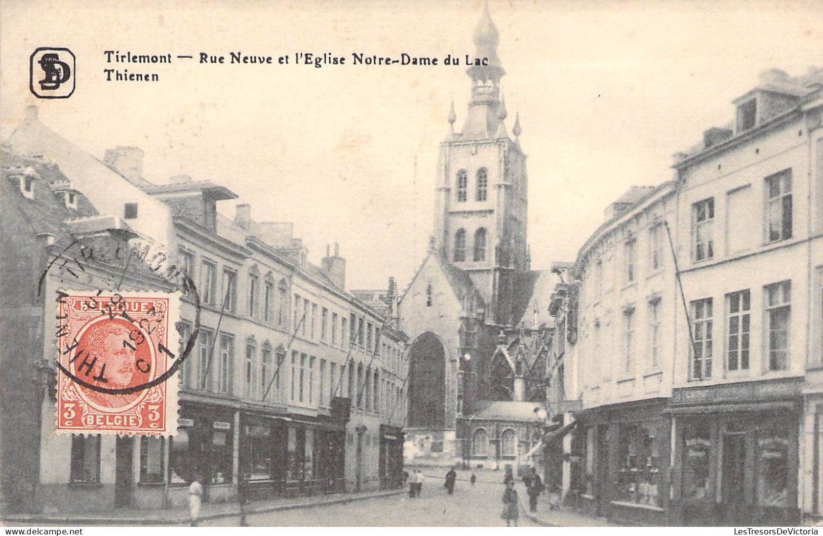 Belgique - Tirlemont - Rue Neuve Et L'église Notre Dame Du Lac - Edit. S.D. - Carte Postale Ancienne - Leuven