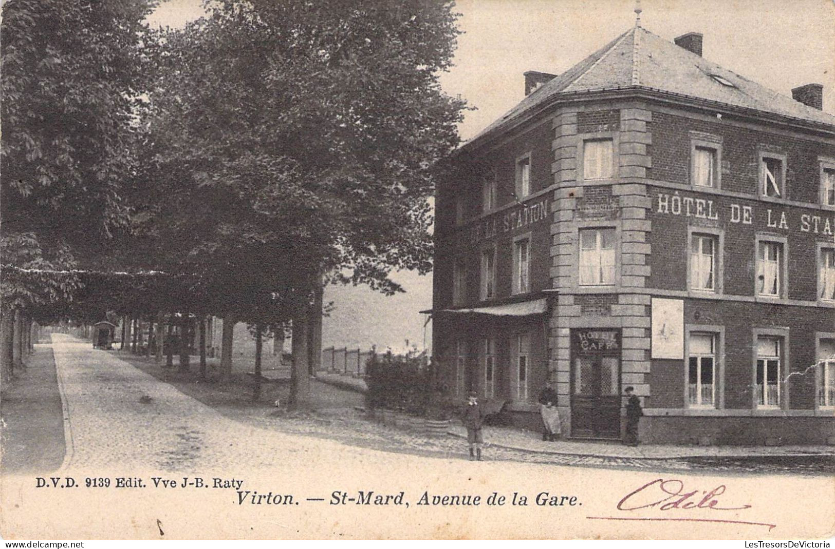 Belgique - Virton - St Mard - Avenue De La Gare - Animé - Hôtel De La Station - Carte Postale Ancienne - Virton