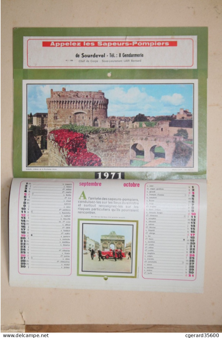 Calendrier Sapeurs Pompiers de Sourdeval - 1971