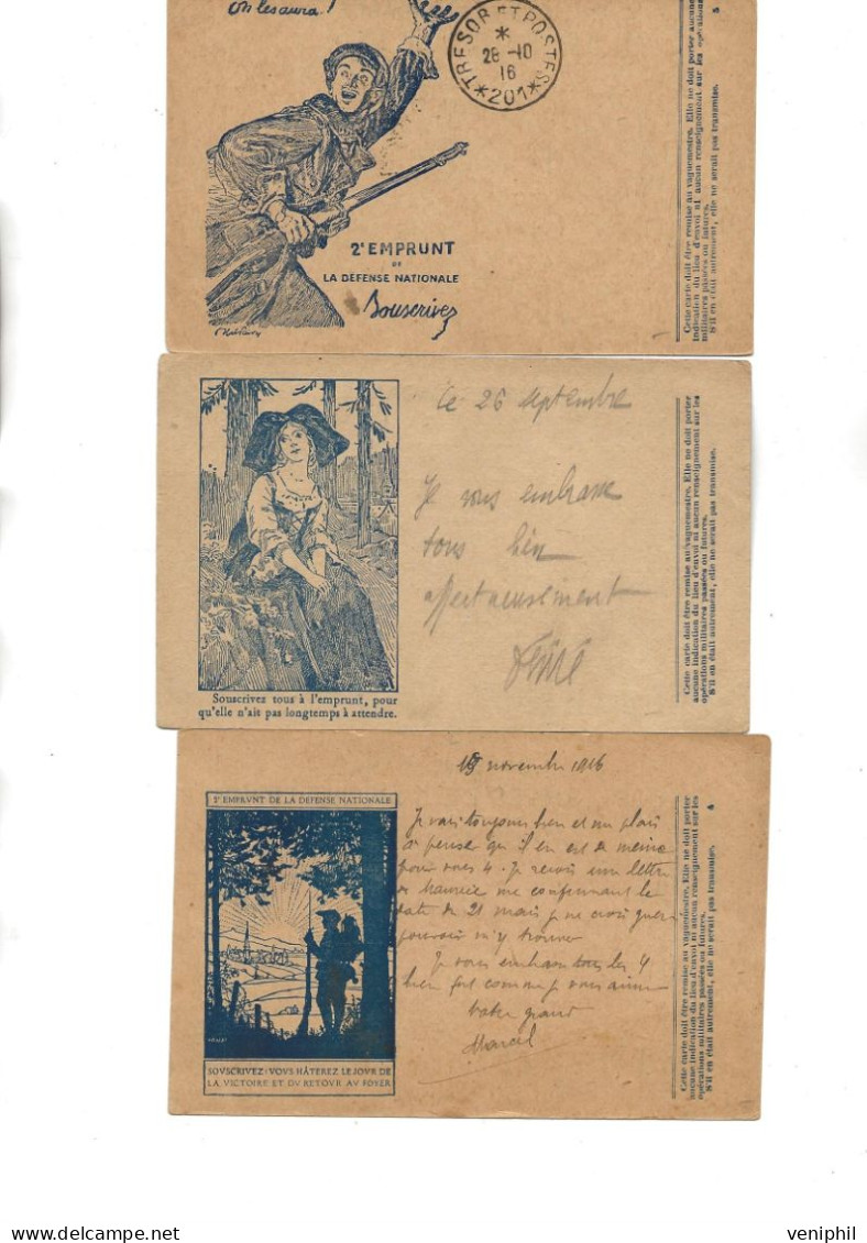 LOT 3  CARTES DE FRANCHISE ILLUSTREES    1916 - Altri & Non Classificati