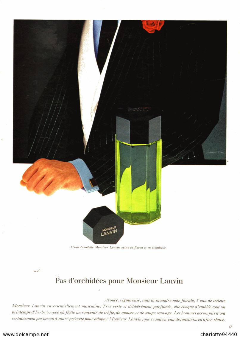 PUB PARFUM    " LANVIN  " 1979 ( 1 ) - Unclassified