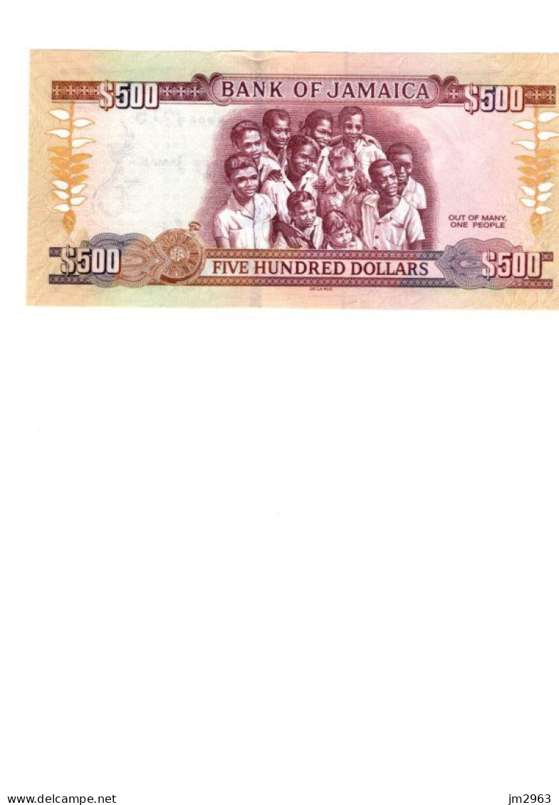 JAMAIQUE 500 Dollars 06.08.2012 UNC WW068215 - Jamaique