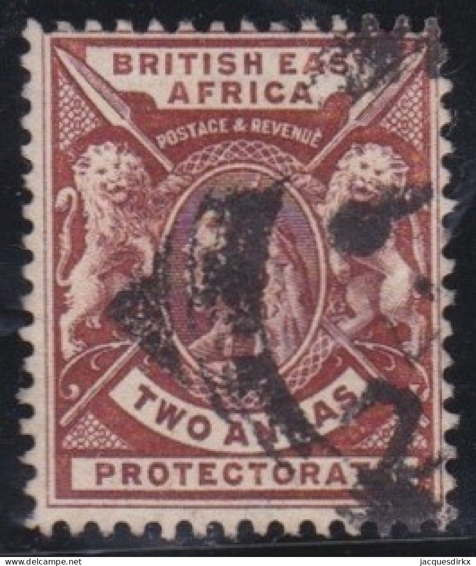 British East Africa    .    SG   .    67 X    (2 Scans)    .  Wm Reversed  .    O   .     Cancelled - África Oriental Británica