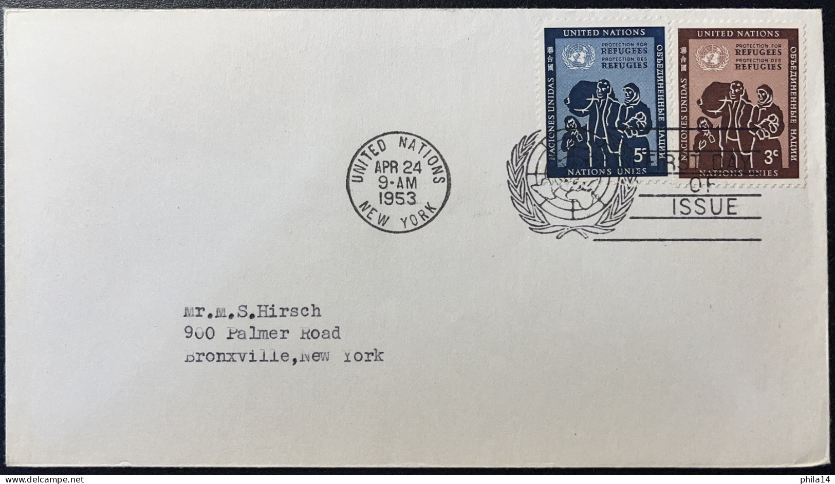 COVER / ONU United Nations FDC NEW YORK 1953 - Lettres & Documents