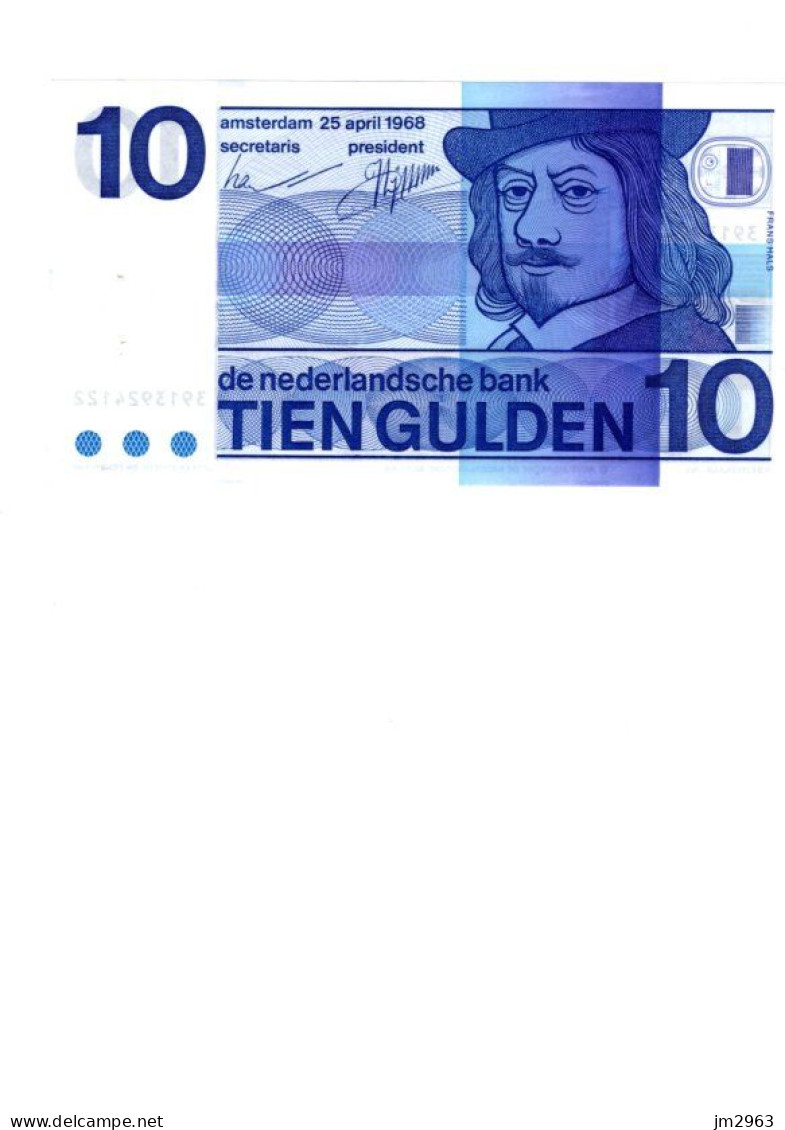 PAYS BAS 10 Gulden 25.04.1968 XF 3913924122 - 10 Gulden