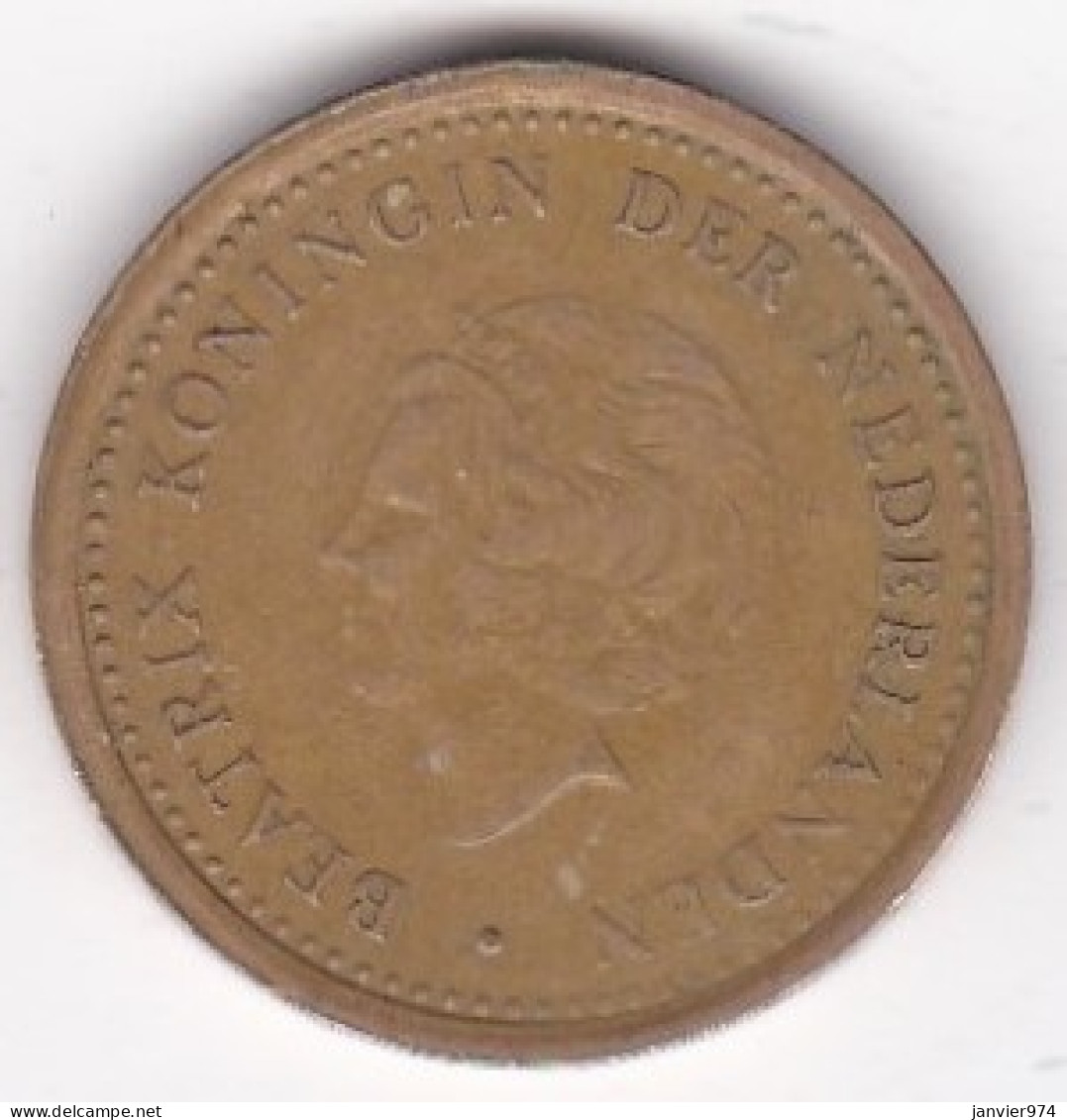 Antilles Néerlandaises 1 Gulden 1991 Beatrix, En Acier Plaqué Bronze , KM# 37 - Antilles Néerlandaises