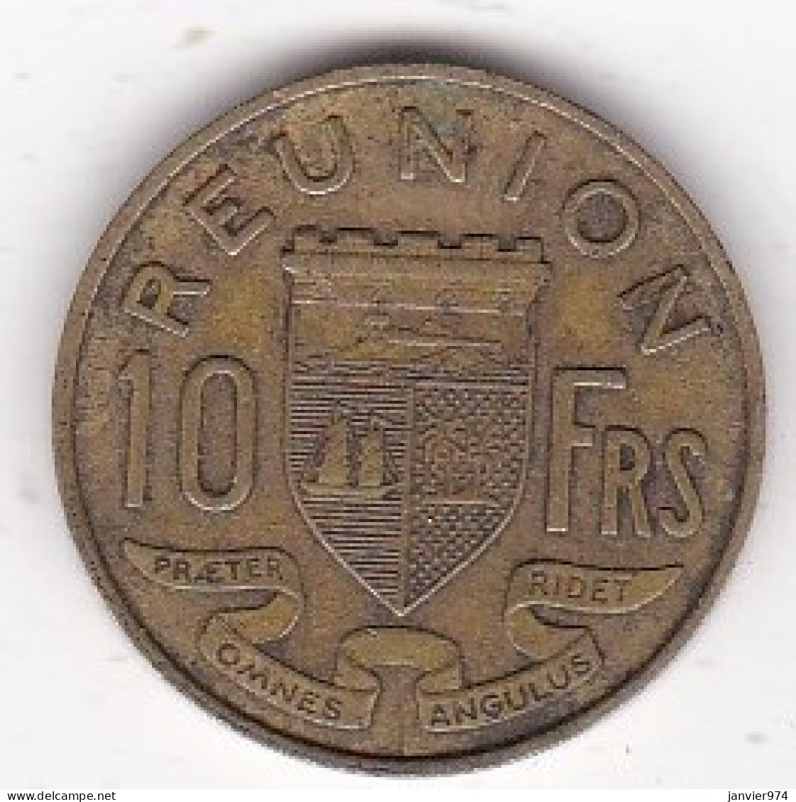 Ile De La Réunion 10 Francs 1955 , En Bronze Aluminium , Lec# 78 - Réunion