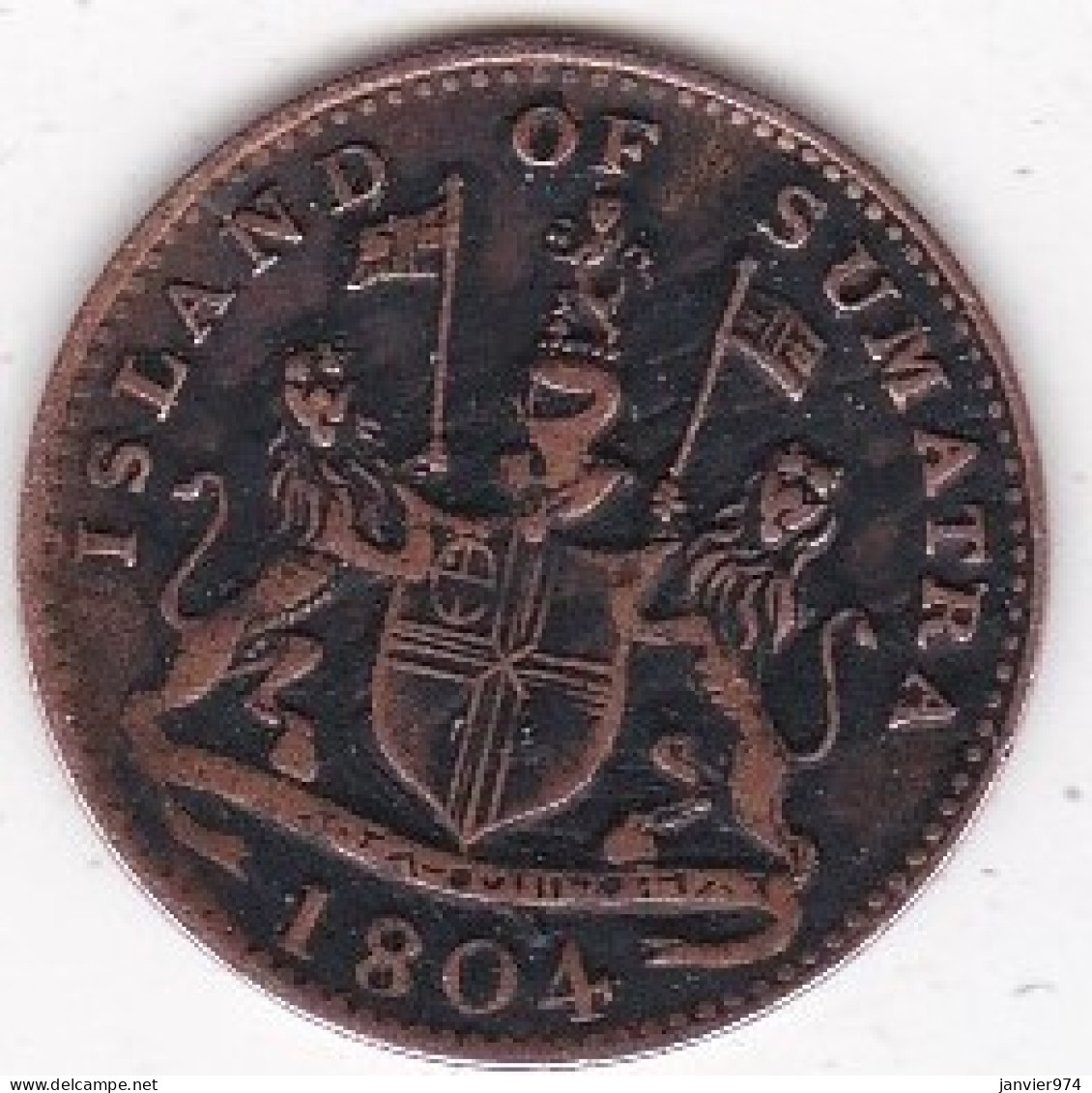 British East Indies – Island Of Sumatra , 1 Kepings AH 1219 – 1804 , En Cuivre . KM# Tn1 - Indonésie