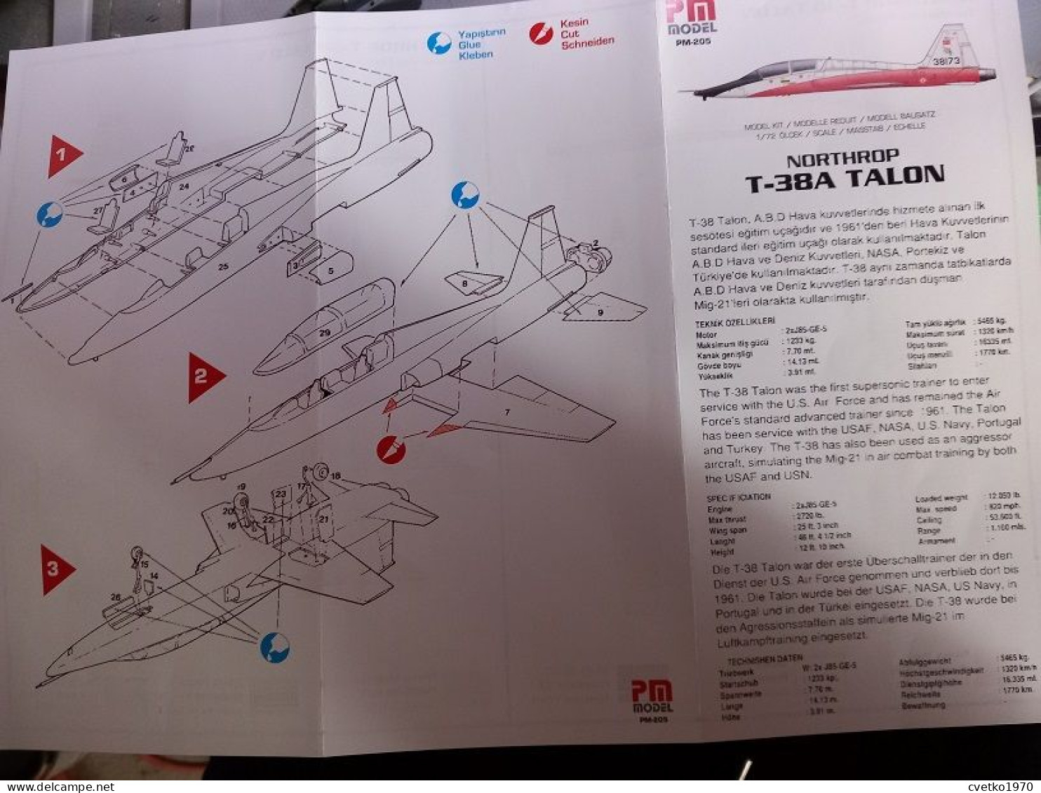 Northrop T-38A Talon, 1/72, PM Model