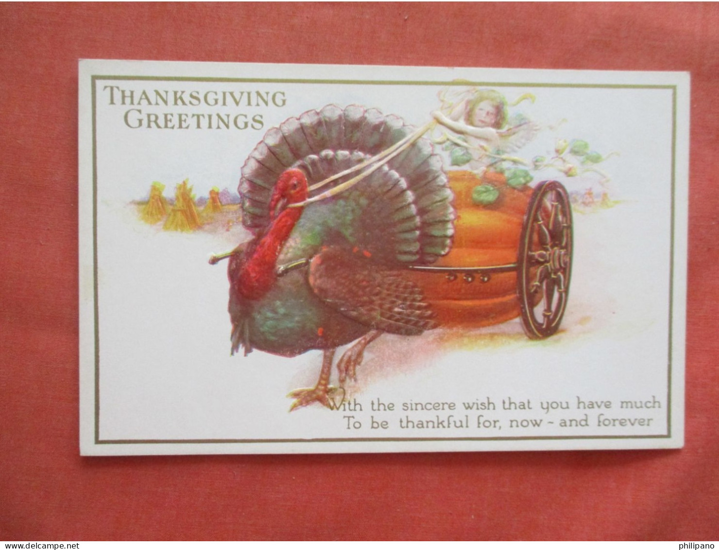 Embossed   Thanksgiving    Turkey Cart          Ref 5973 - Thanksgiving