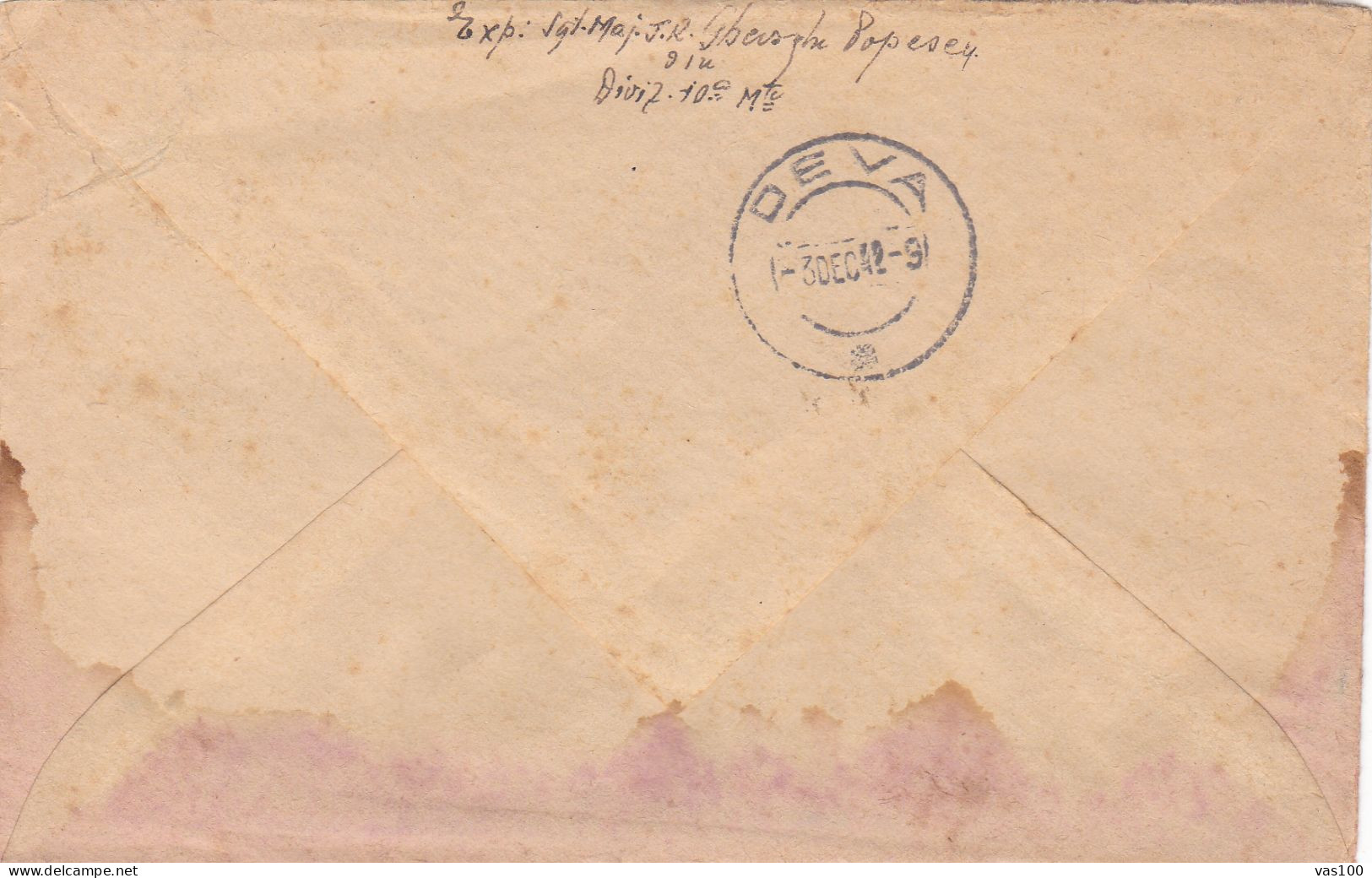 Romania, 1942, WWI Military Censored CENSOR ,COVERS, POSTMARK  DEVA,OPM #20! - 2de Wereldoorlog (Brieven)