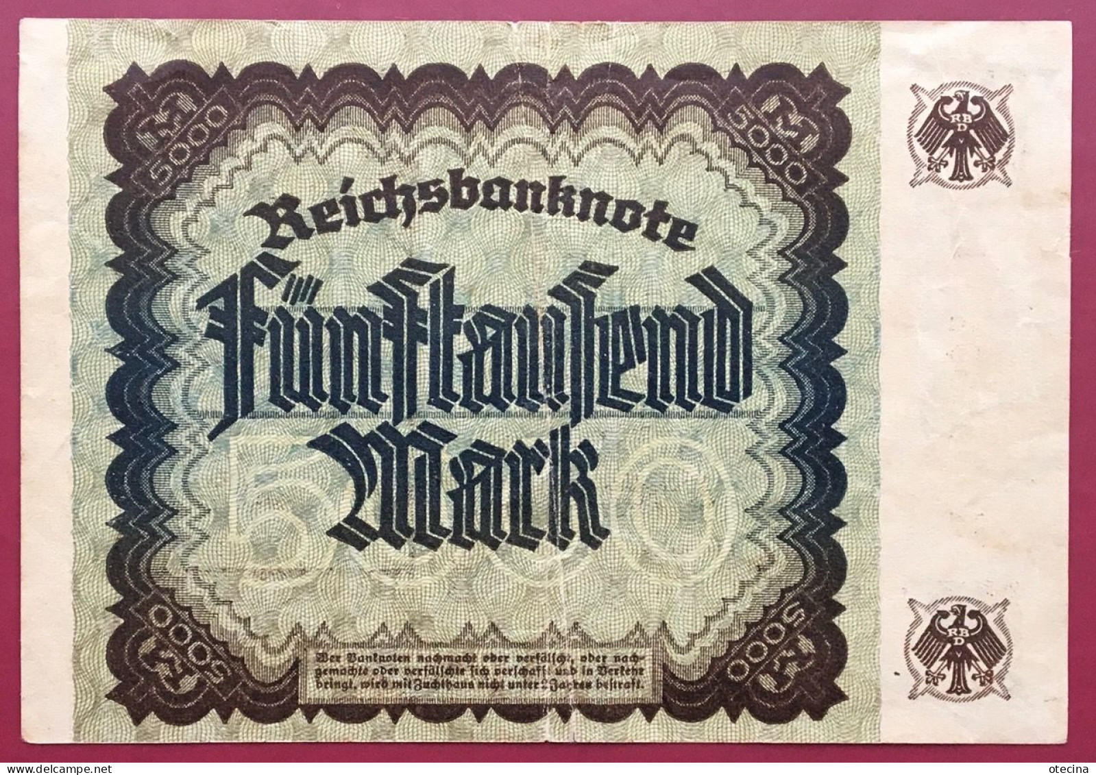 ALLEMAGNE 5000 Mark 2 Decembre 1922 P#81 F - 5.000 Mark