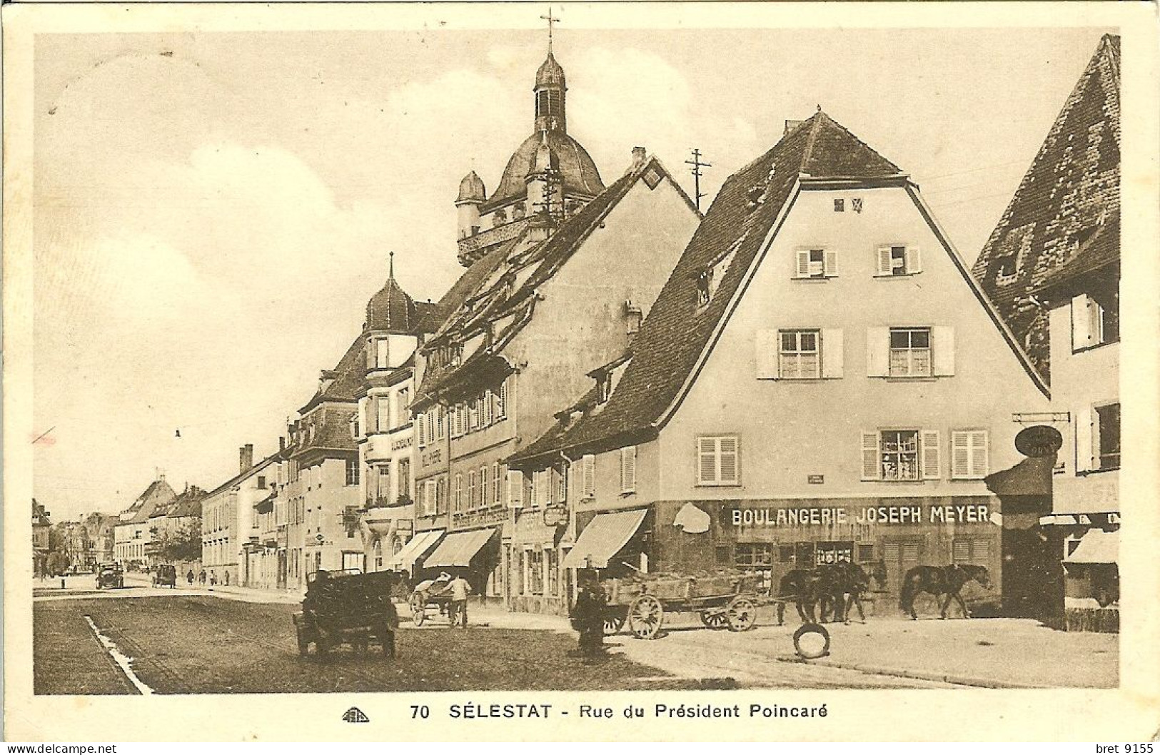 67 SELESTAT BOULANGERIE JOSEPH MEYER RUE DU PRESIDENT POINCARE POSTEE A RIBEAUVILLE - Selestat