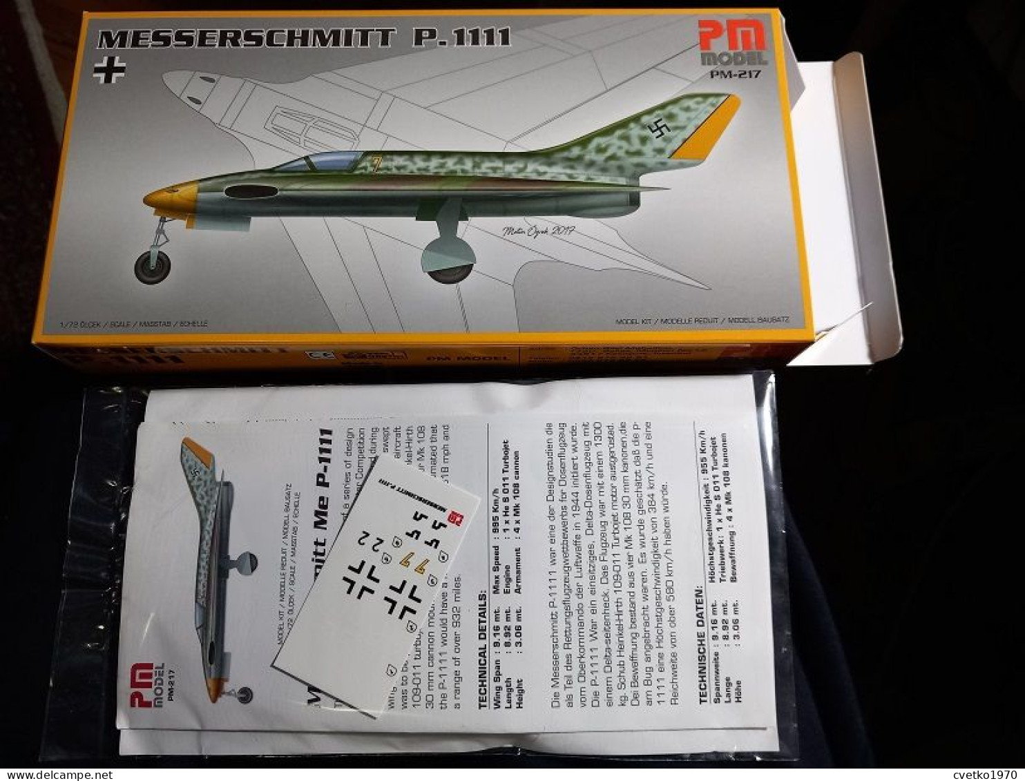 Messerschmitt P.1111, 1/72, PM Model - Luchtvaart