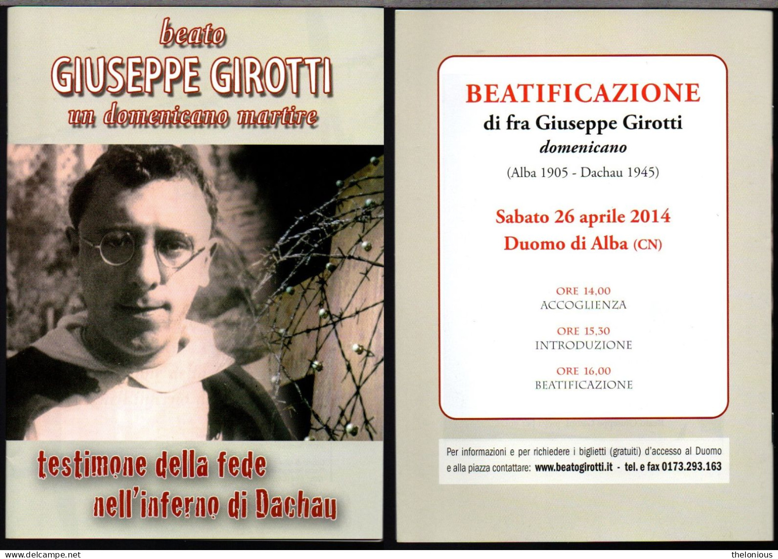 # Opuscolo: Beato Giuseppe Girotti Un Domenicano Martire Nell'inferno Di Dachau - Religione