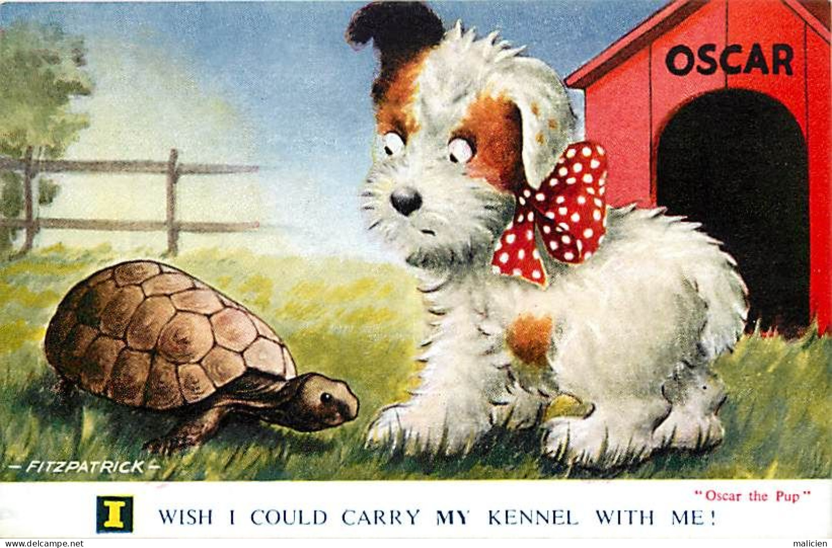 - Thèmes -ref-PP692- Tortues - Tortue Et Oscar The Pup - N°G205 - Chiens - " I Wich I Could Carry ....- Illustrateurs - - Schildkröten