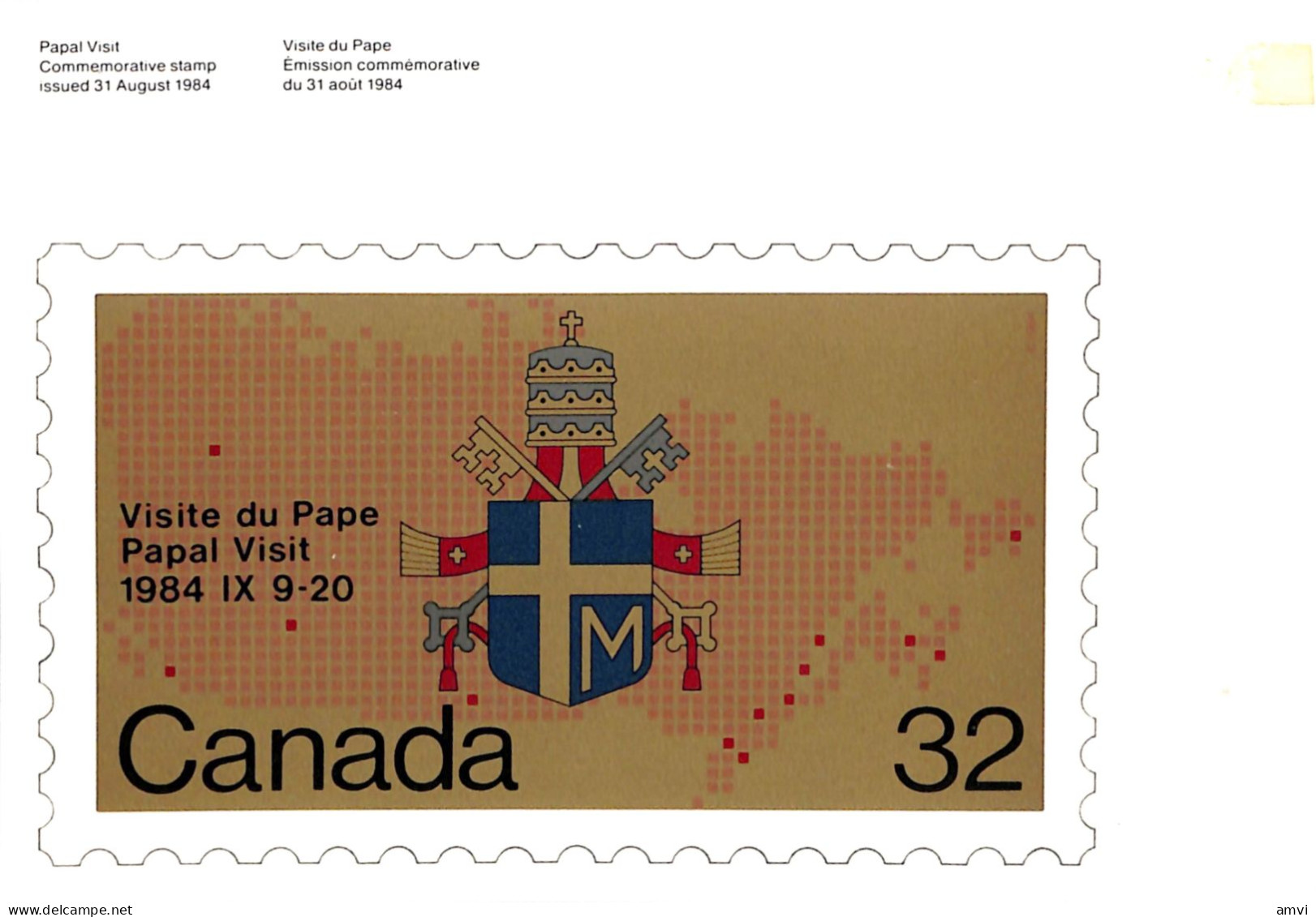 23-0286 Carte Postale Voyage Du Pape En 1984 Au Canada - Papi