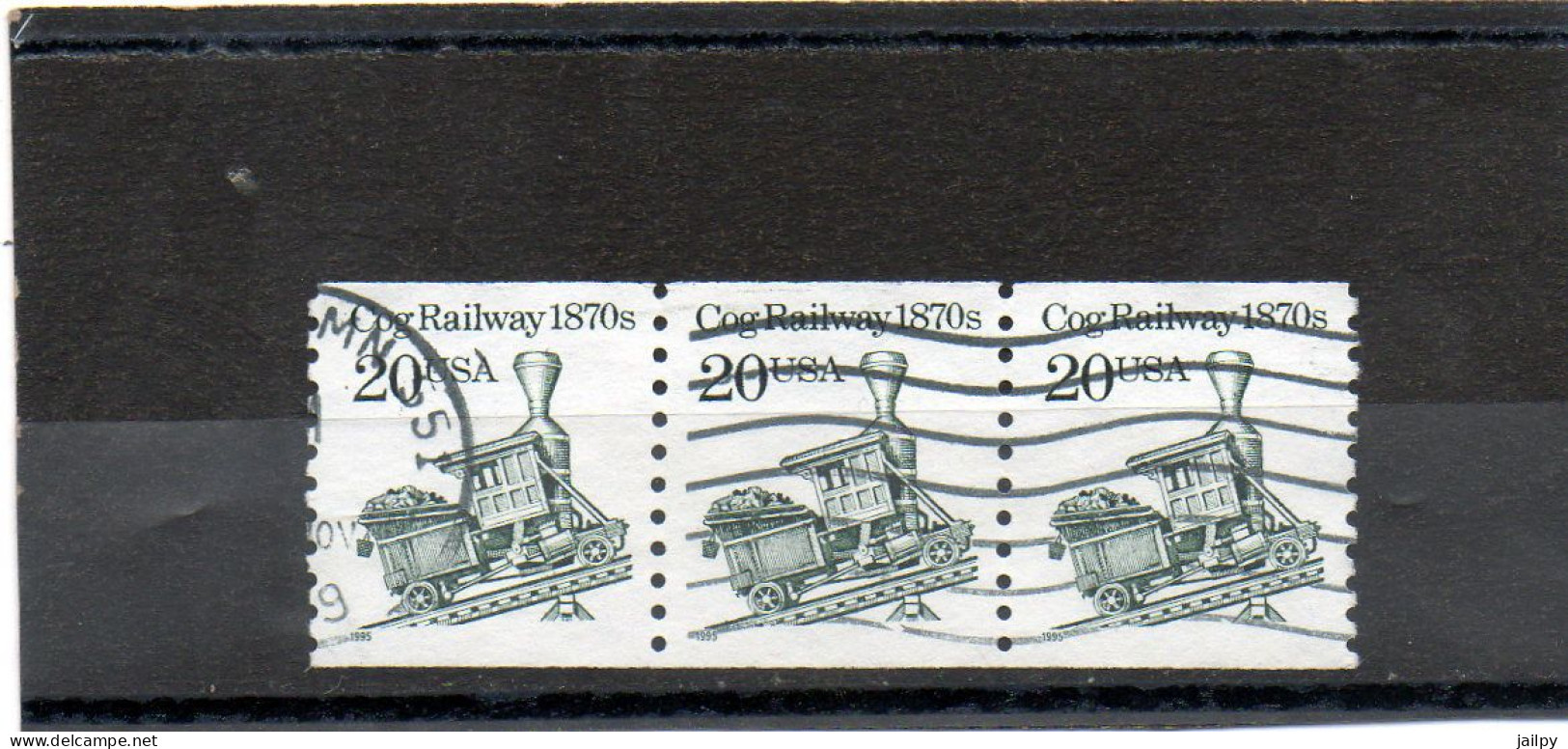 ETATS-UNIS   3 Timbres Se Tenant 20 C     1995    Y&T : 2358   Roulette   Belle Oblitération - Roulettes