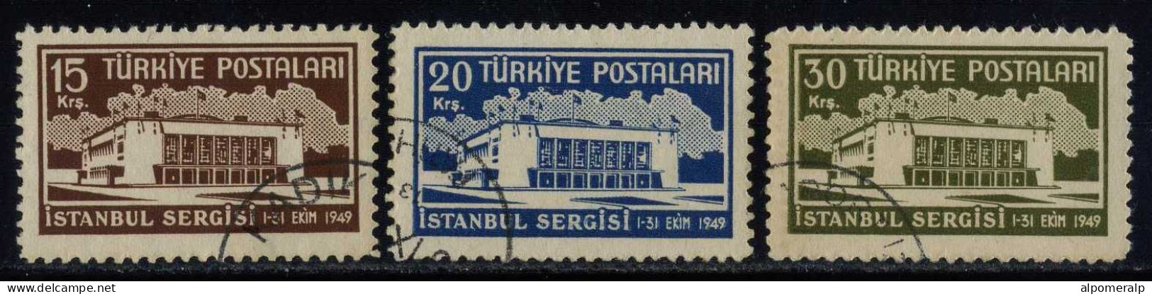 Türkiye 1949 Mi 1241-1243 Istanbul Exhibition | Exhibition Building - Gebruikt