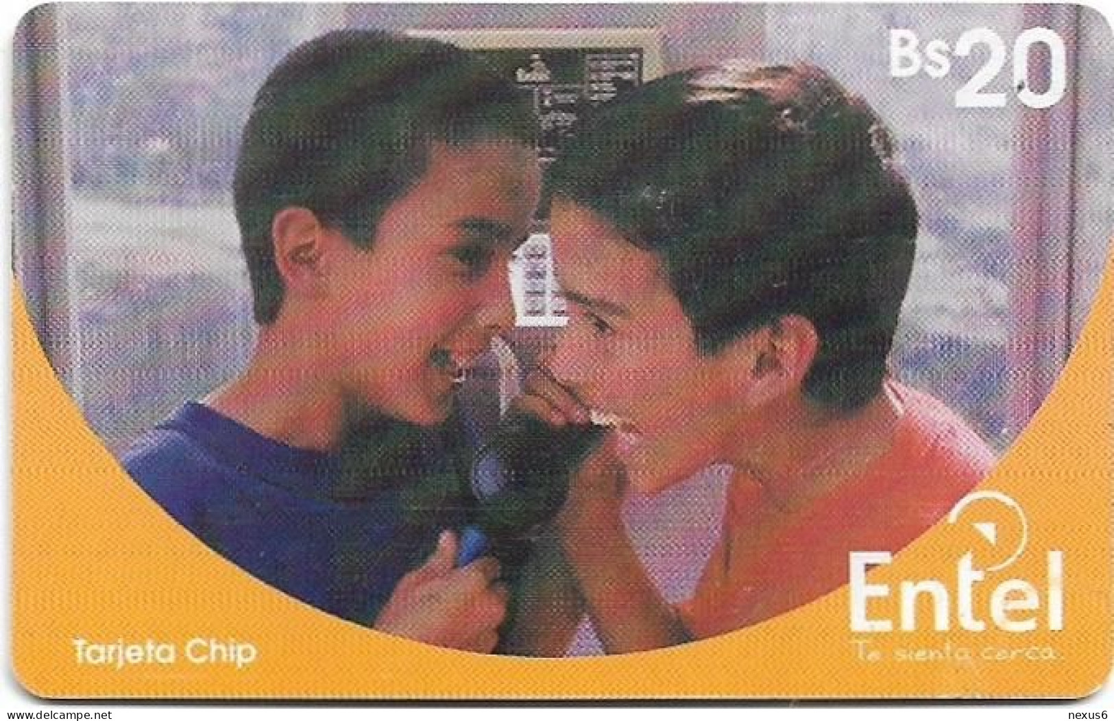 Bolivia - Entel (Chip) - Niños Al Teléfono (Type 1), Gem5 Red, 2001, 20Bs, Used - Bolivie