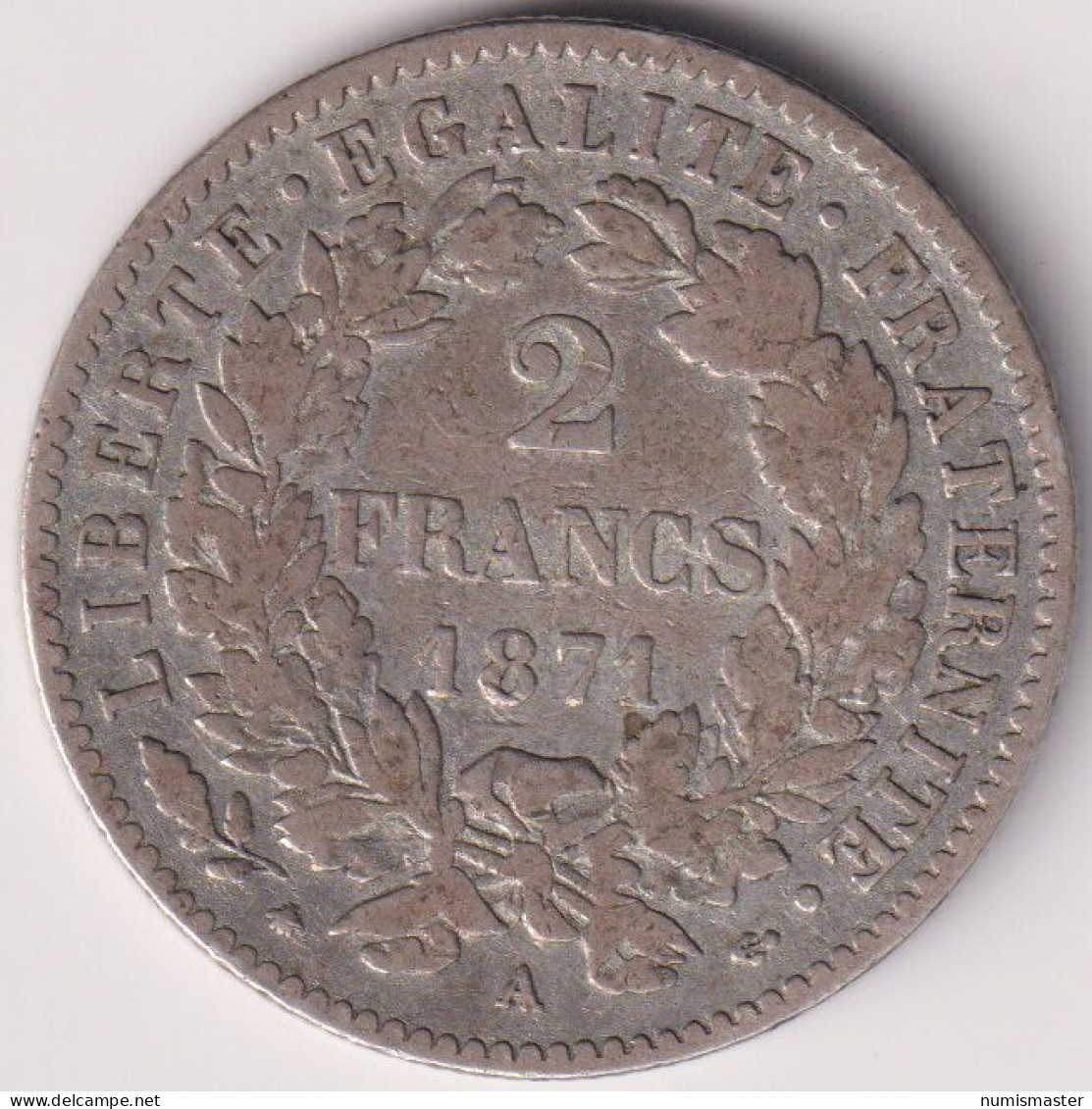 FRANCE , 2 FRANCS 1871 A - 1871 Pariser Kommune