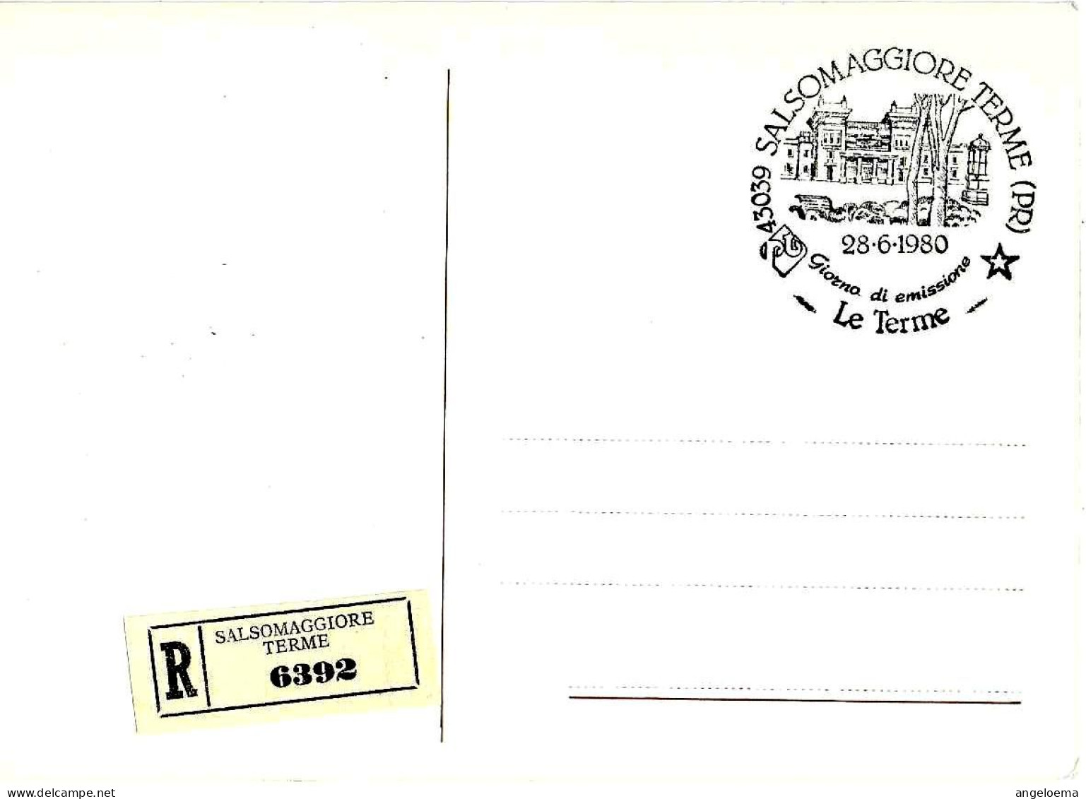 ITALIA ITALY - 1980 SALSOMAGGIORE TERME (PR) Le Terme Annullo Fdc Serie Turistica Su Cartolina Speciale - 1729 - Bäderwesen