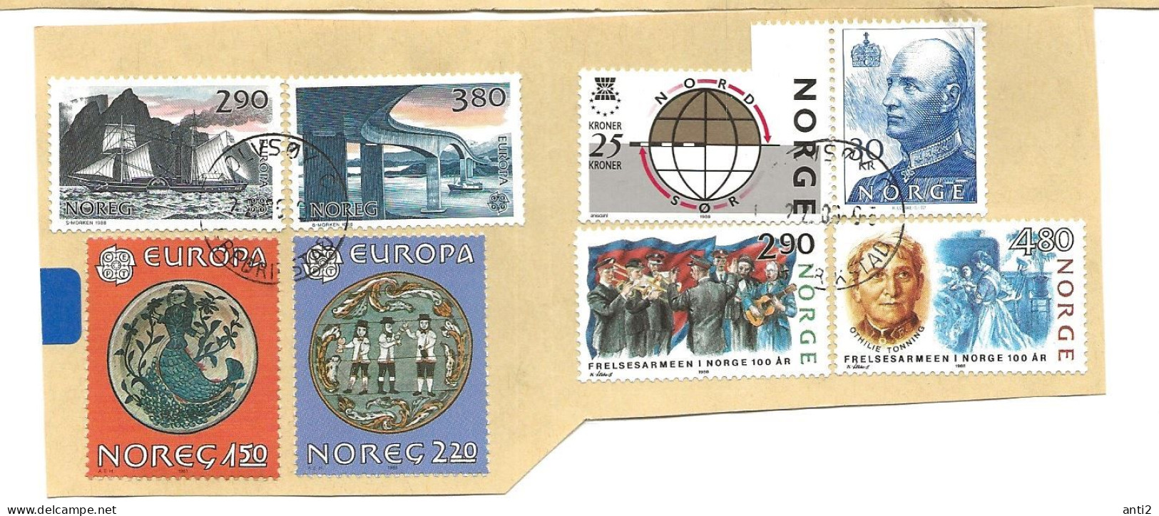 Norge Norway  2005   Stamps Cancelled 2005  Some High Values, On Paper - Storia Postale