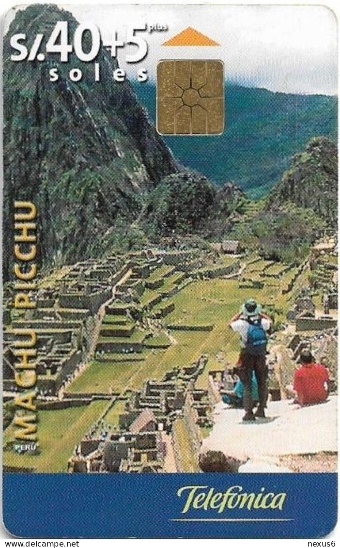 Peru - Telefónica - Machu Picchu, (Glossy), Gem1B Not Symm. White-Gold, 40+5Sol, 08.1999, 50.000ex, Used - Pérou