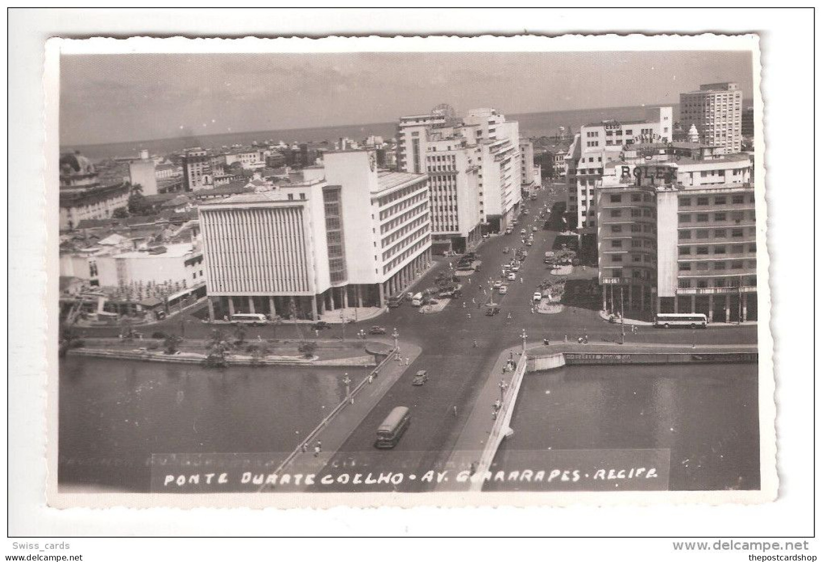 Brasil Brazil RP BRASIL PERNAMBUCO ? RECIFE VISTA AEREA ? DA AV GUARARAPES COM PONTE DUARTE COELHO UNUSED Plain Back - Recife