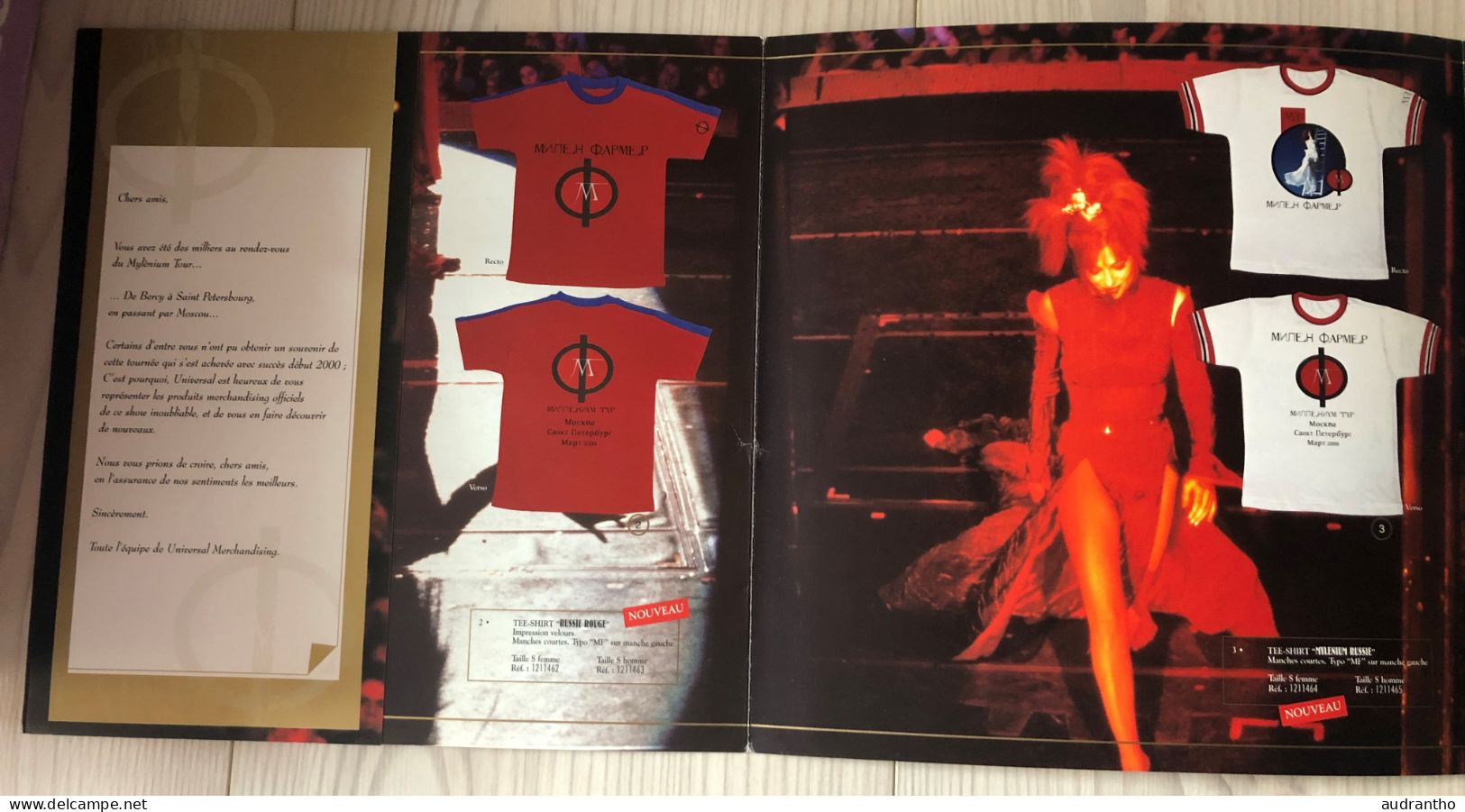 Dépliant MYLENE FARMER MYLENIUM TOUR Merchandising Officiel 2000 Design Henry Neu Photos Claude Gassian - Posters