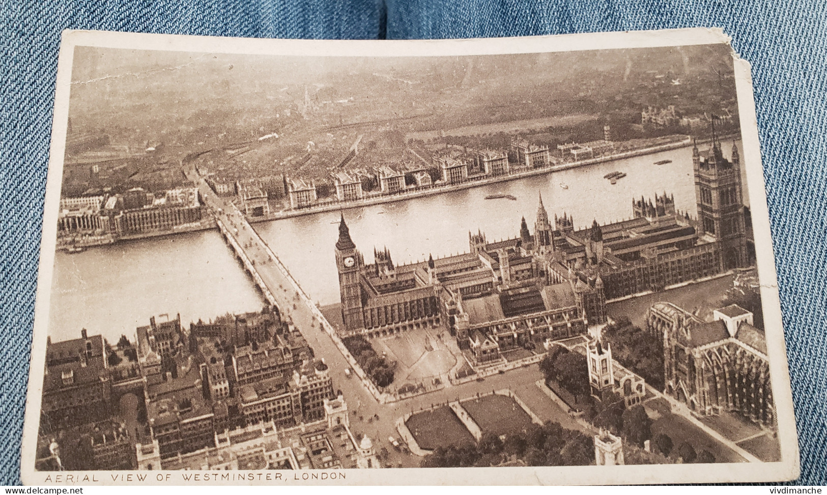 AERIAL VIEW OF WESTMINSTER LONDON - CPSM CARTE PHOTO FORMAT CPA VIERGE - Westminster Abbey