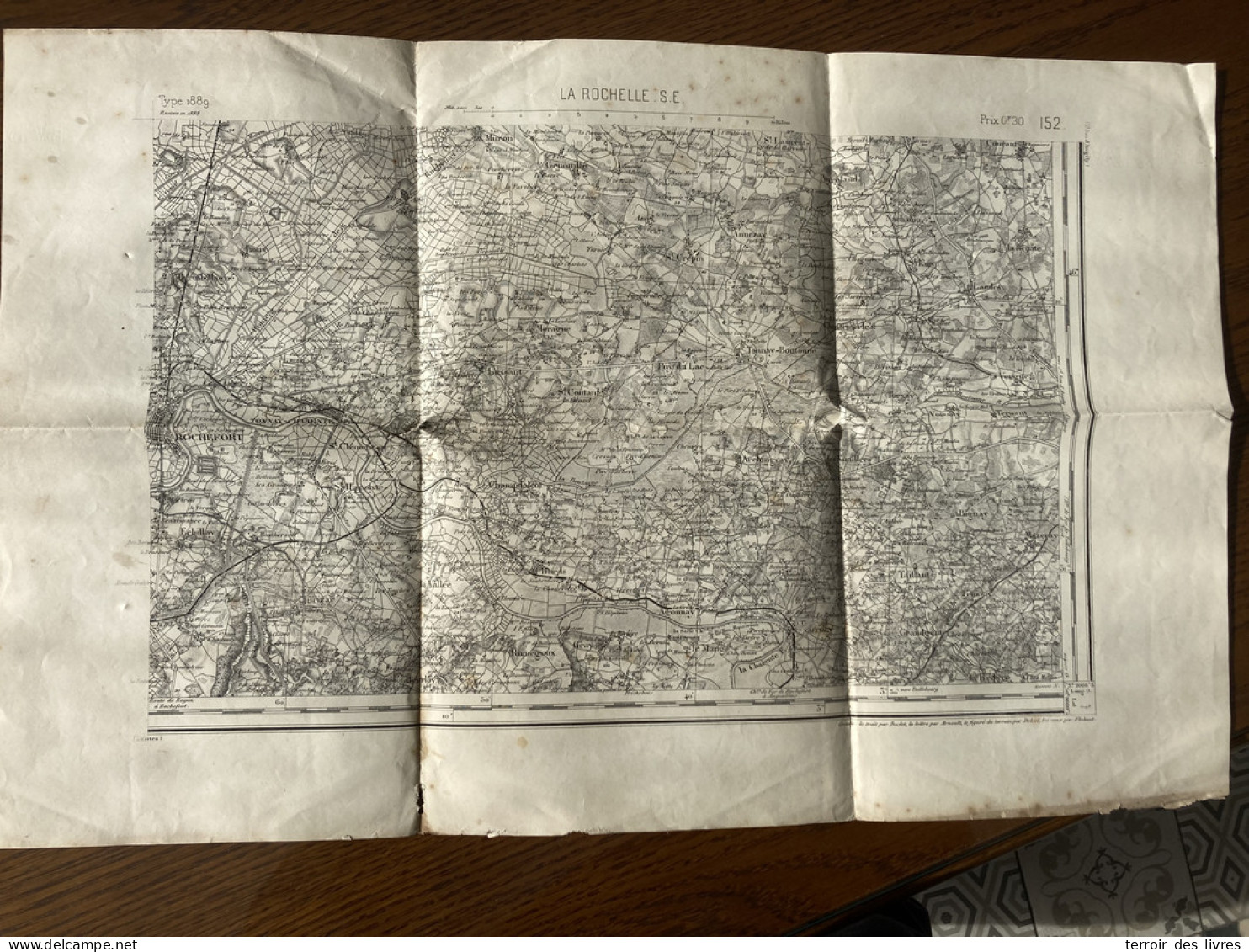 Carte état Major LA ROCHELLE SE Révisée 1888 PUY DU LAC TONNAY-BOUTONNE ST-COUTANT-LE-GRAND ST-CREPIN ARCHINGEAY ANNEZAY - Poitou-Charentes