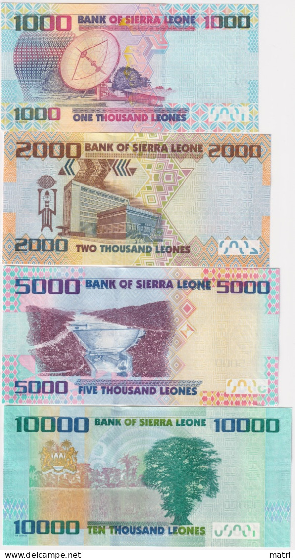 Sierra Leone 4 Banknotes Set 1000,2000,5000,10000 Leones 2021 UNC - Sierra Leone