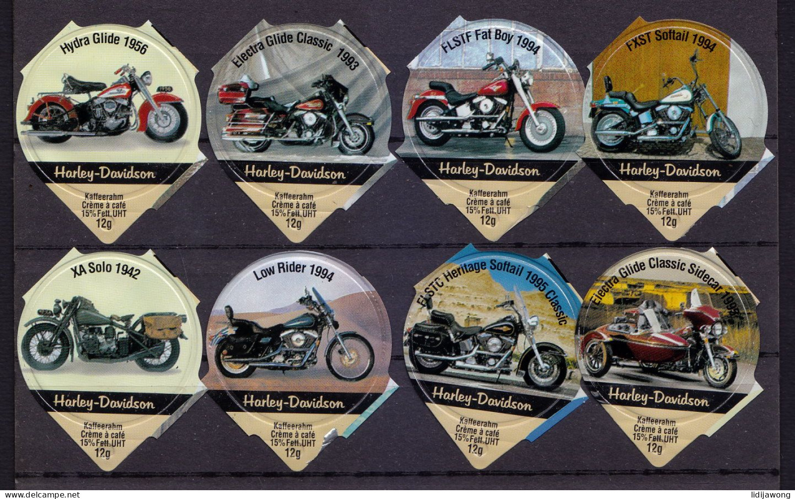 Opercules De Creme à Café HARLEY-DAVIDSON Motorcycle Motorbike Set Of 30  (see Sales Conditions - Opercules De Lait