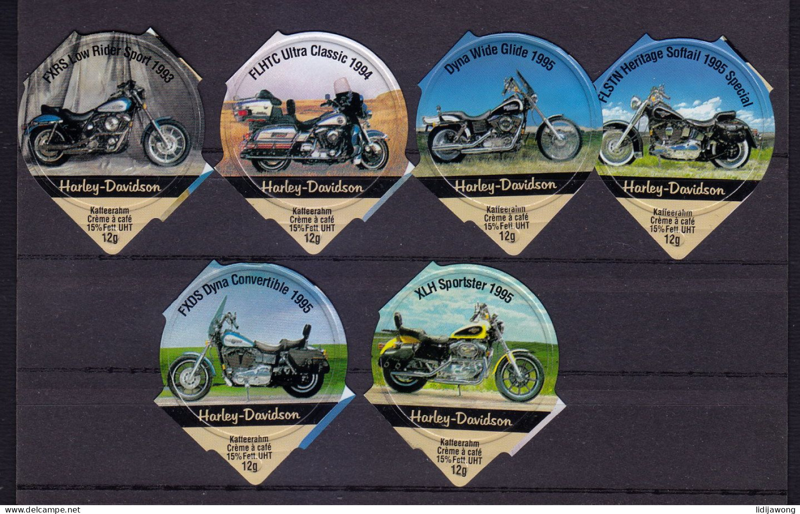 Opercules De Creme à Café HARLEY-DAVIDSON Motorcycle Motorbike Set Of 30  (see Sales Conditions - Koffiemelk-bekertjes